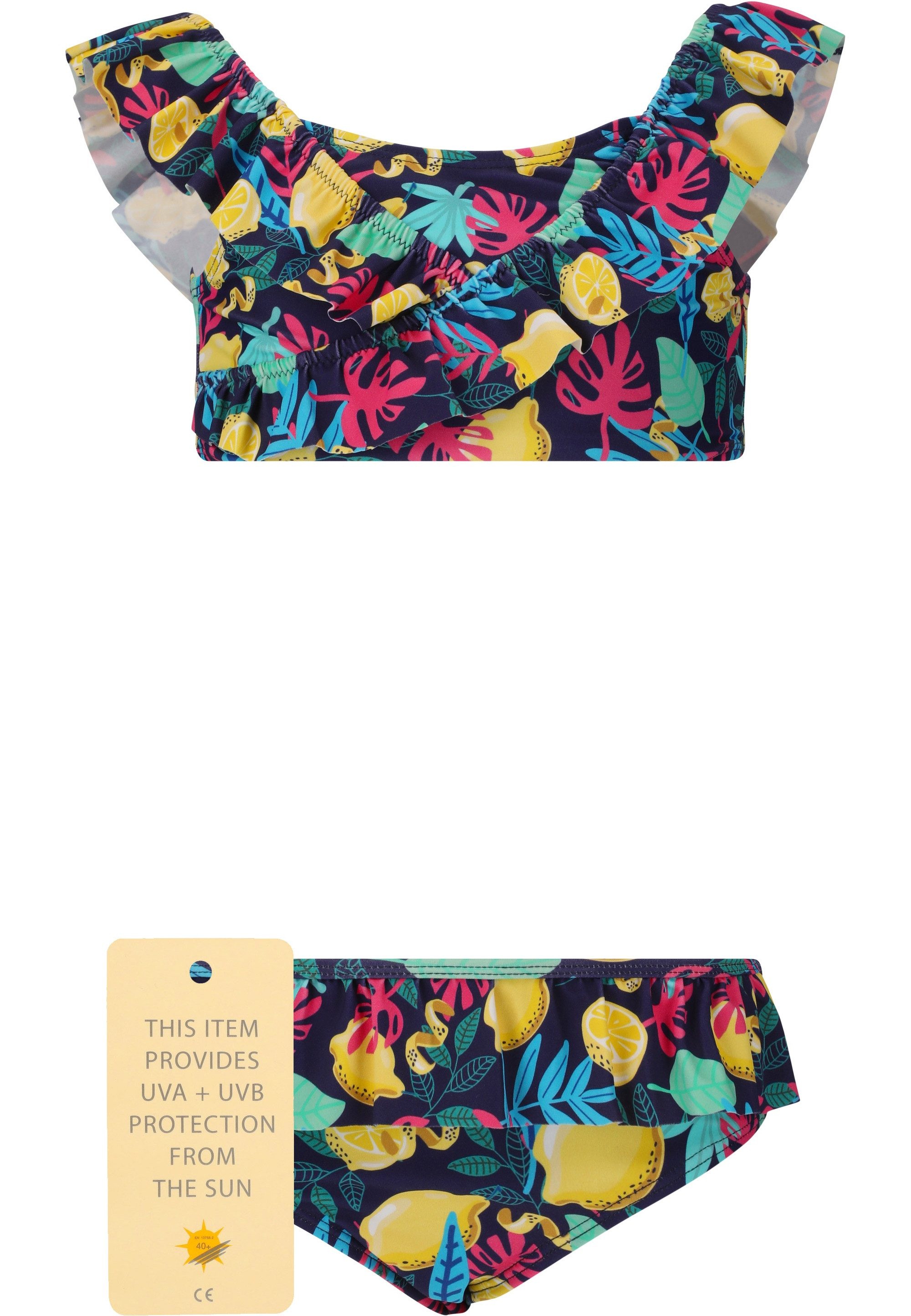 ZIGZAG Balconette-Bikini Tropical (1-St) mit stylischem Rüschendesign und Sonnenschutz