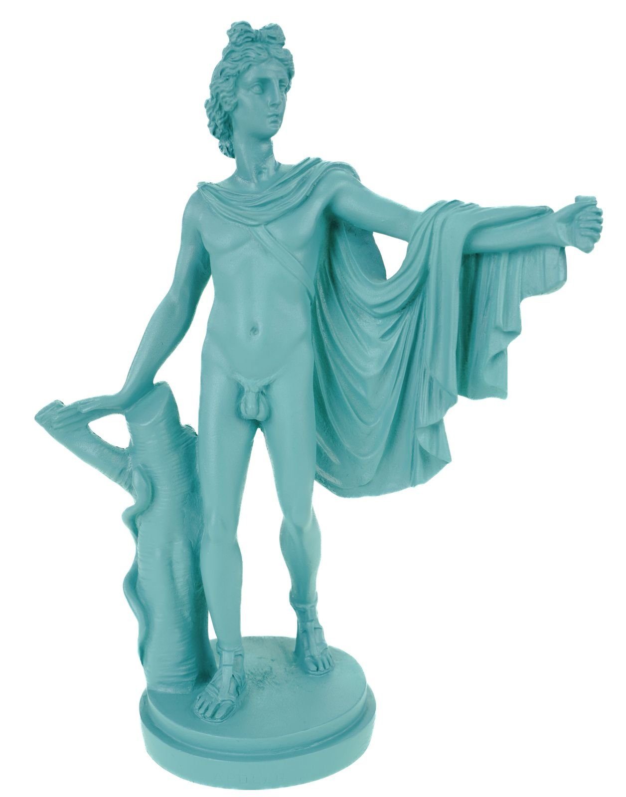 Kremers Schatzkiste Dekofigur Alabaster Figur Apollo Sonnengott Skulptur 24 cm Türkis Apollon Griechiche Mythologie | Dekofiguren