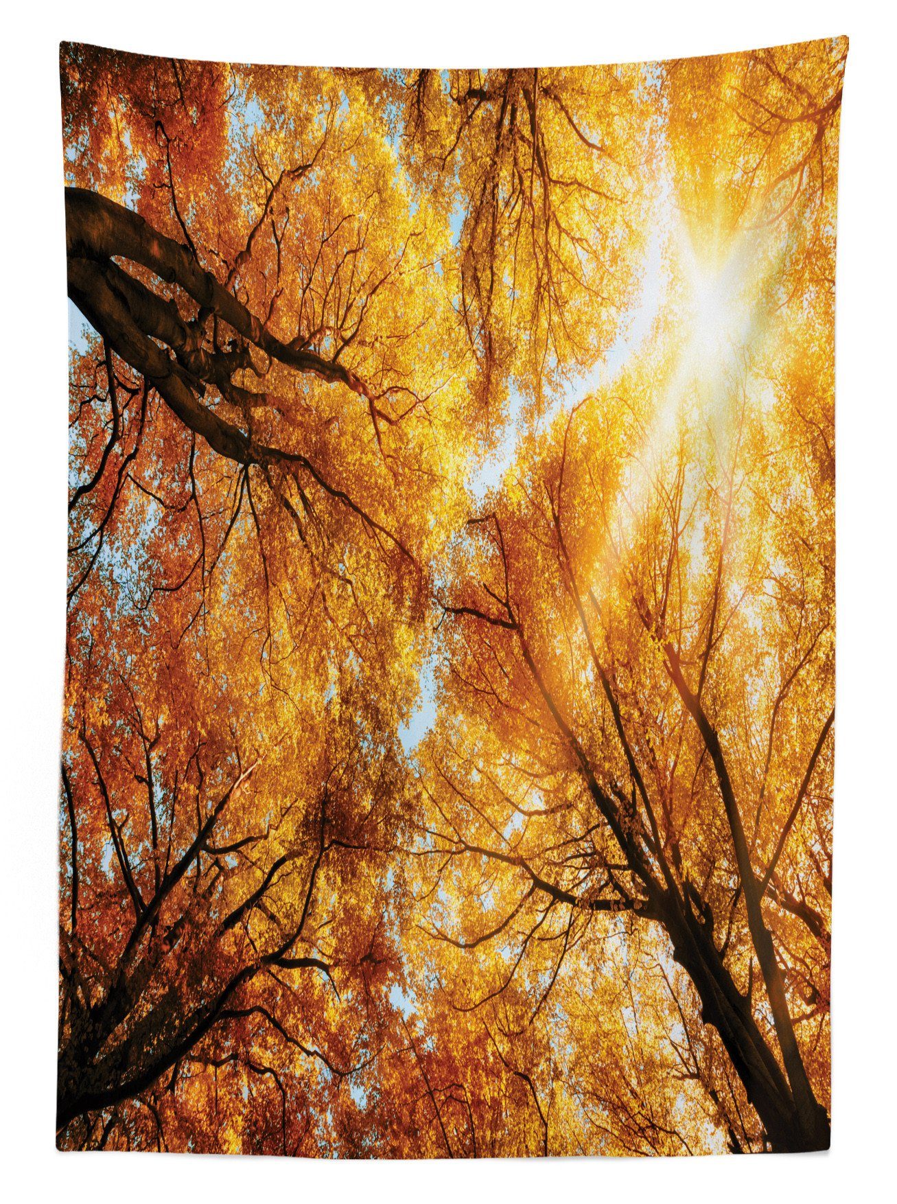 Waschbar Klare Tischdecke Für Außen Abakuhaus Baum Wald den Bereich Autumn Sunbeams Farbfest geeignet Farben,