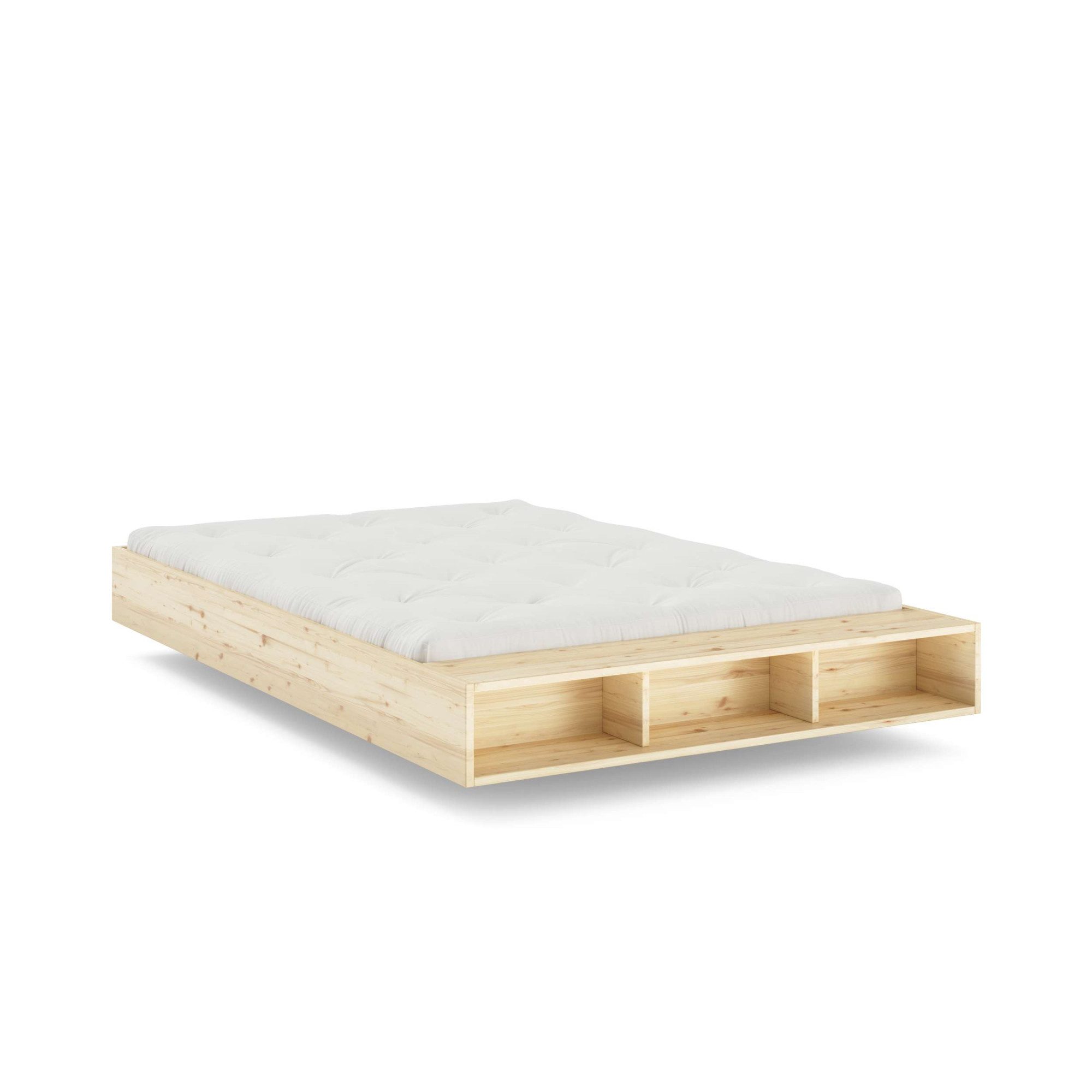 Karup Design Stauraumbett Merge Bed Bettgestell m. integrierter Bank m. Stauraum, mehrere Größen, inkl. Lattenrost, excl. Matratze, FSC®-zertifiziertes Massivholz