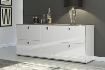 trendteam Sideboard Sideboard Infinity, weiß Hochglanz