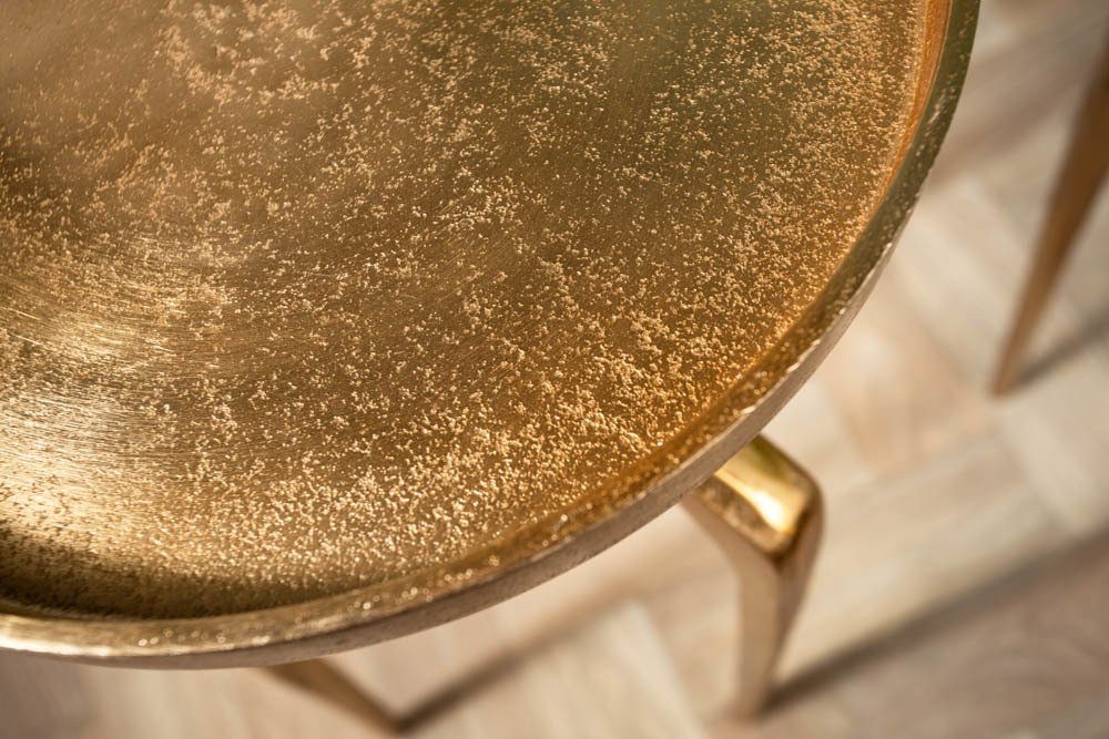 riess-ambiente Beistelltisch ABSTRACT Ø60cm gold (Set, 2-St), Wohnzimmer · Metall · rund · Shabby Chic · Design