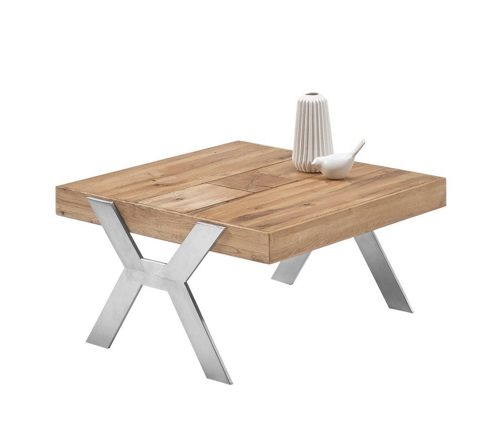 MCA furniture Couchtisch Beistelltisch Burgas, Zerreiche massiv, natur, 65 x 35 x 65 cm (no-Set), Couchtisch Eiche