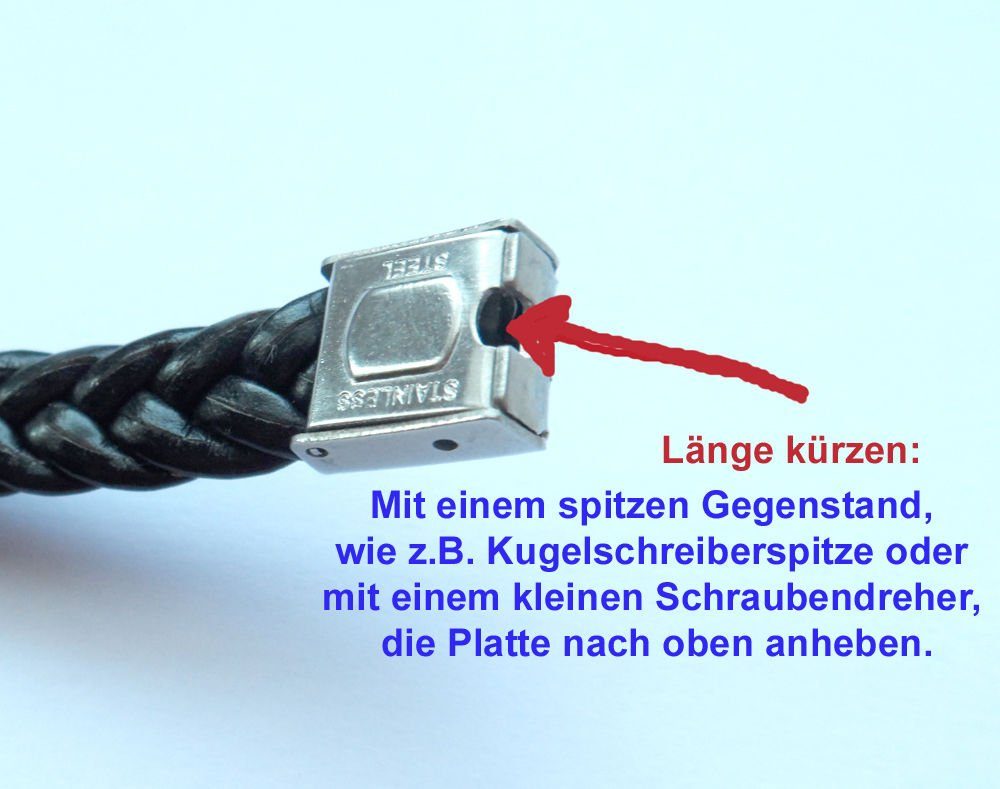 2. Bild von Limana Armband Herren Männer Damen Kunstlederarmband silber schwarz schwarzes, Kunstleder