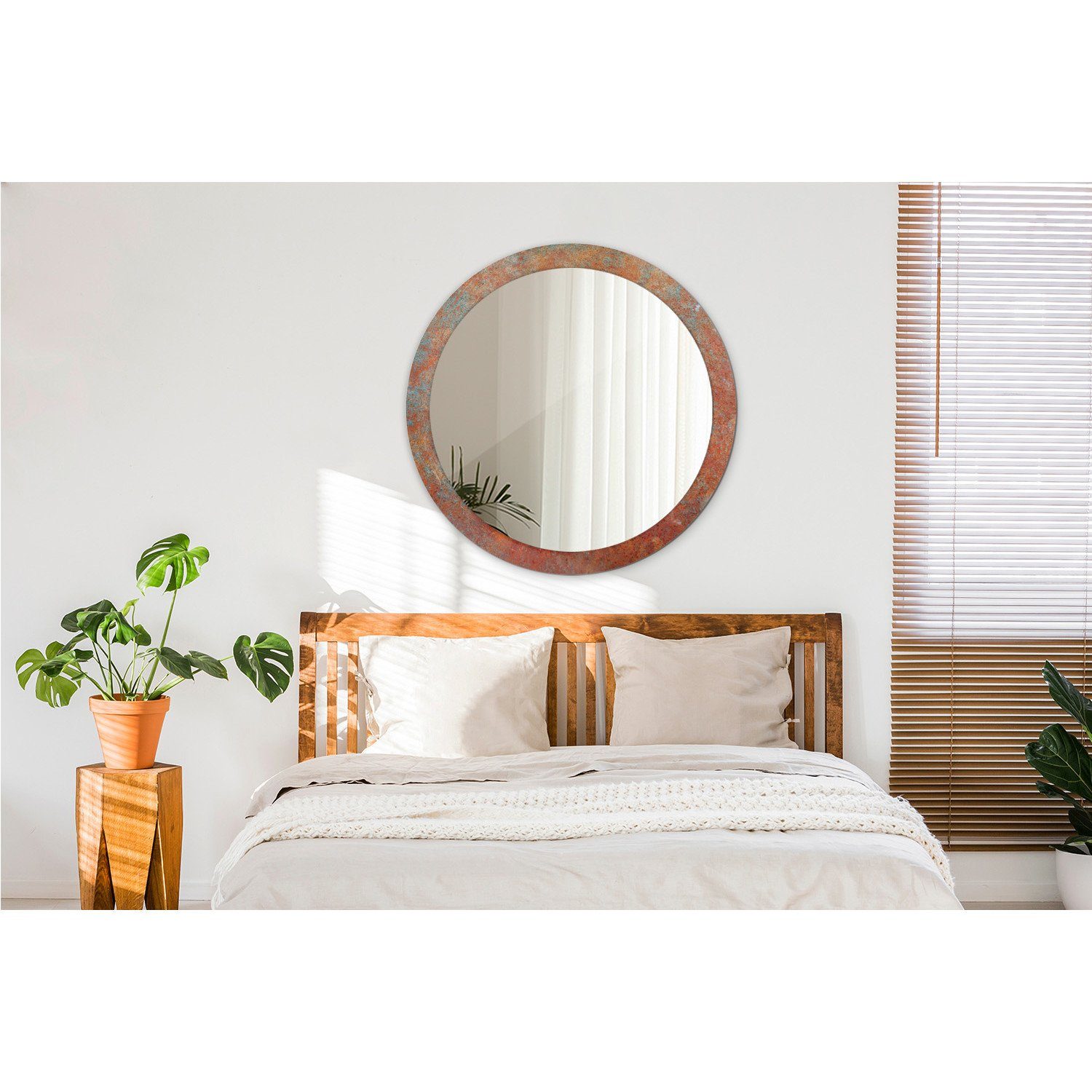 Tulup Kosmetikspiegel Dekospiegel Hängespiegel Wandspiegel Spiegel mit Aufdruck Rund: Ø90cm