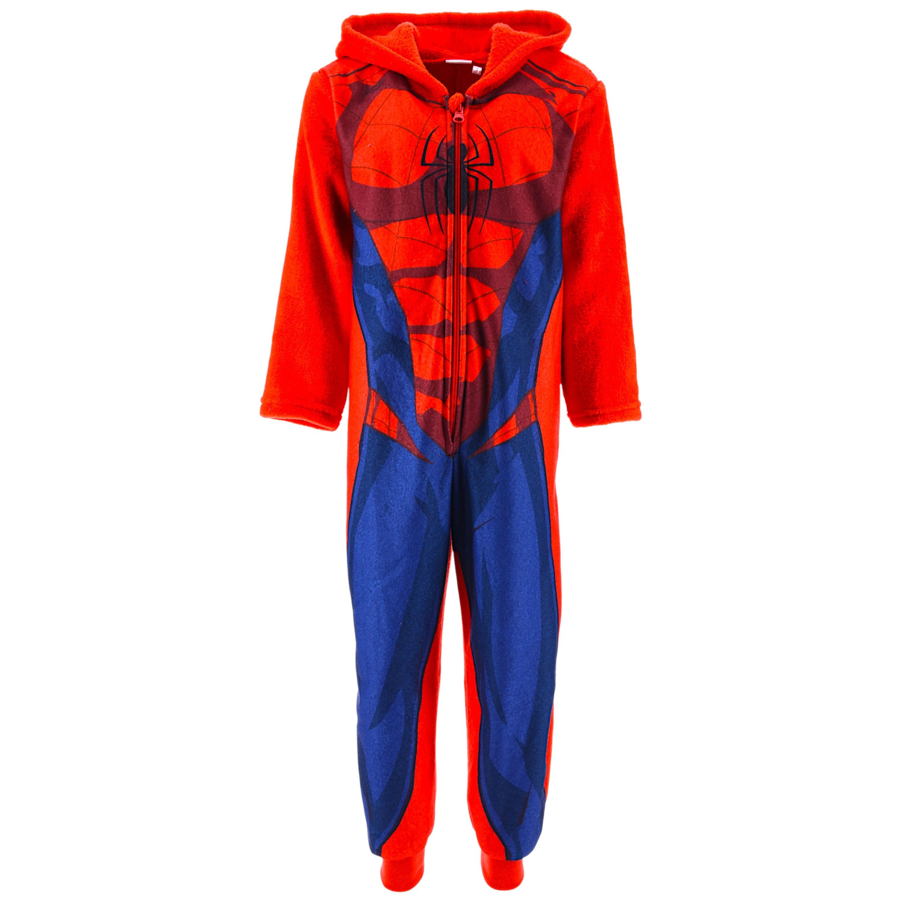 Spiderman Fleeceoverall Marvel (1-tlg) Jungen Hausanzug Schlafoverall Gr. 104 - 140 cm