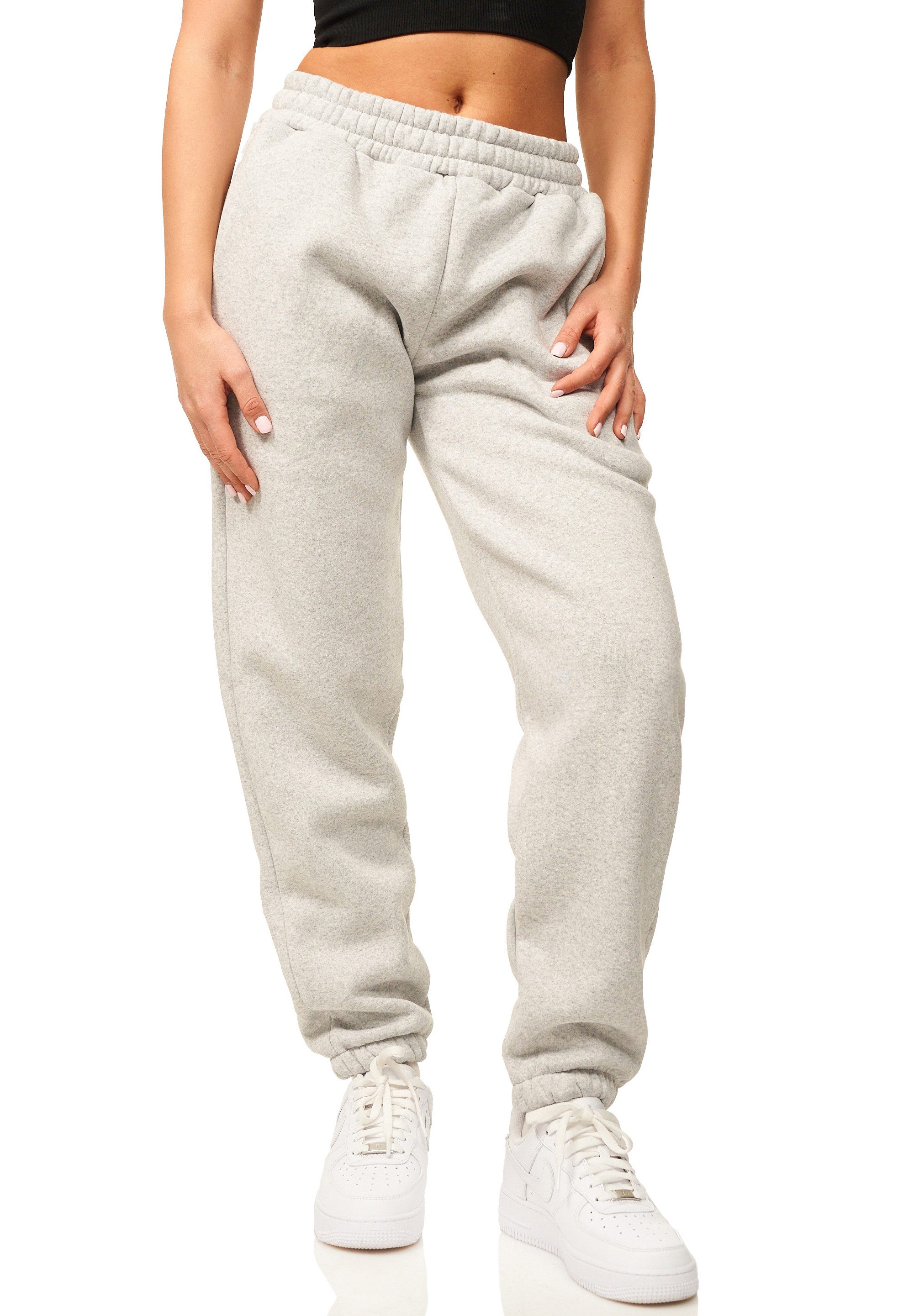 DAILY COTTON Jogginghose im Straight-Fit als Lange Trainingshose Sweatpants Damen Freizeithose mit Bündchen aus Baumwolle