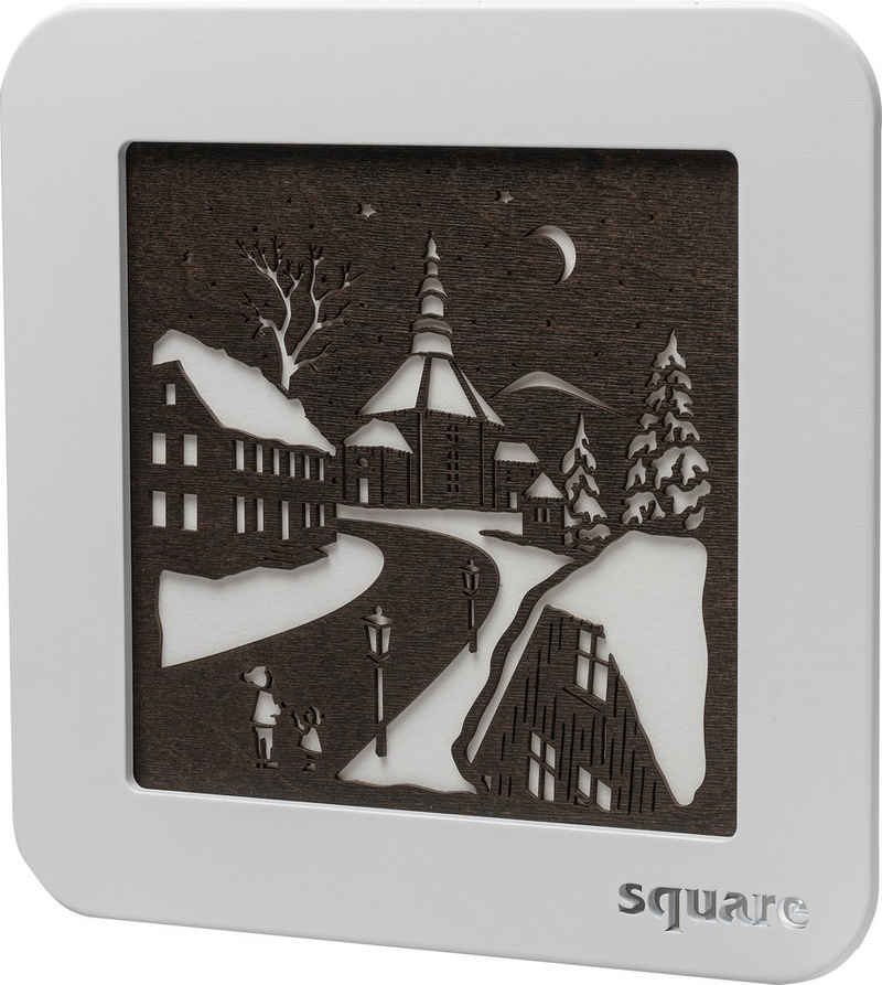 Weigla LED-Bild Square - Wandbild Seiffen, Weihnachtsdeko, (1 St), mit Timer, einseitiges Motiv