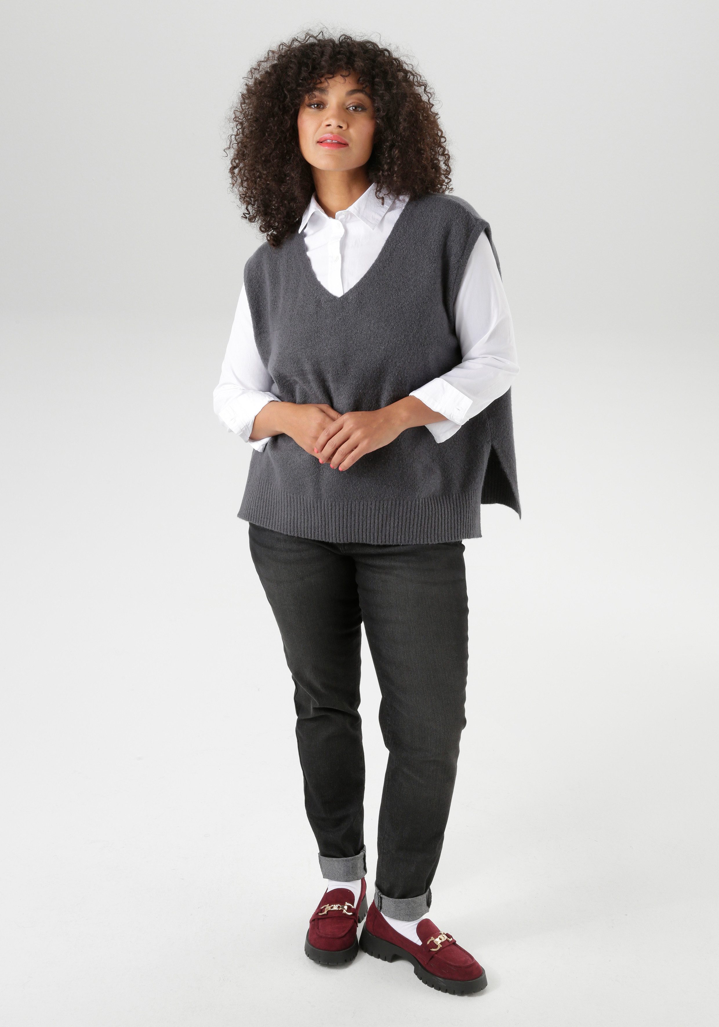 Aniston PLUS Pullunder mit V-Ausschnitt günstig online kaufen