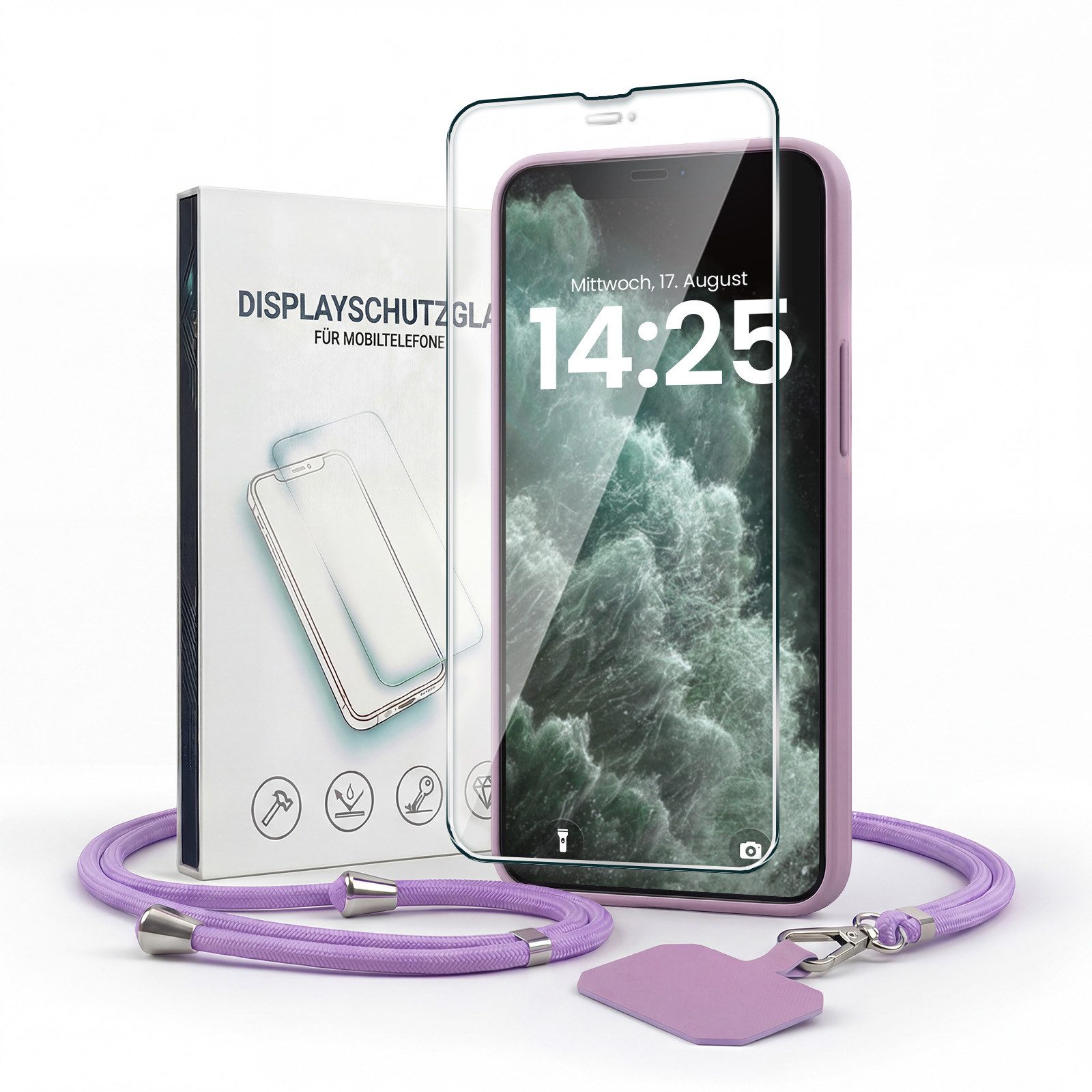 Handyhülle SoftGrip Cover Hülle mit Trageband für Apple iPhone XR 6.1 Zoll, 6.1, Handy Case Kameraschutz mit Handykette Handyband Umhängeband Lanyard