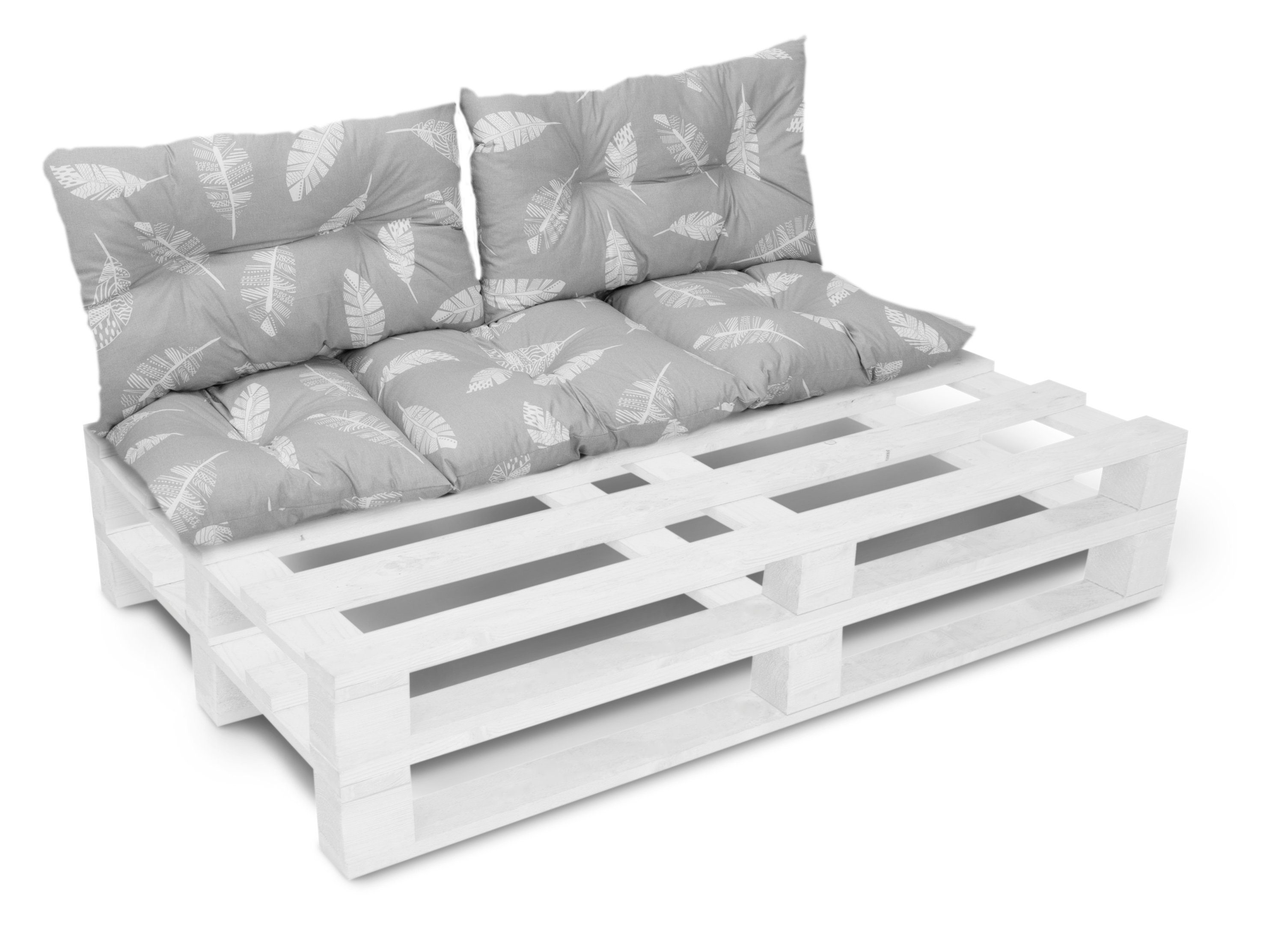 Amilian Palettenkissen - Sitzkissen - Stuhlkissen - Bankauflage - Set: 40x120cm + 2 x40x60cm, 3er Set - Bankauflage - Gartenkissen - Bankkissen für Europaletten