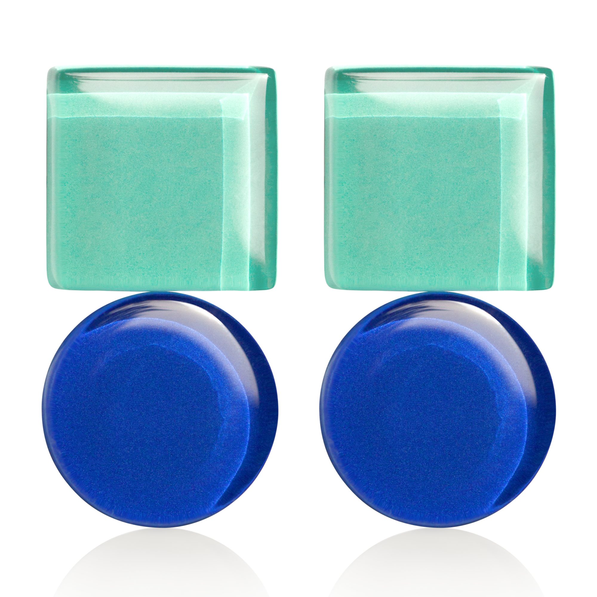 ALEXASCHA Paar Ohrstecker Geometrische Ohrringe aus Glas – farbenfroh & handgemacht
