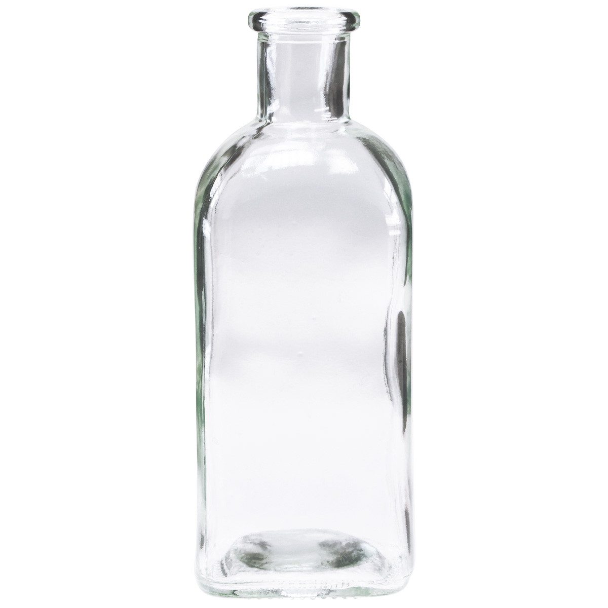 Tischvase Deko Flaschen Eckig Mini Vasen Glas Klar Vintage 7x7x18cm 6er Pack