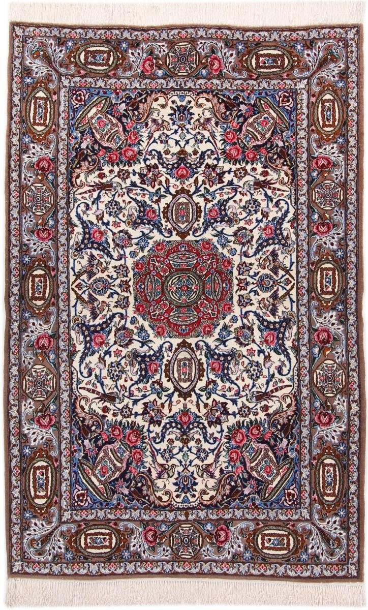 Orientteppich Isfahan Seidenkette 112x176 Handgeknüpfter Orientteppich, Nain Trading, rechteckig, Höhe: 6 mm