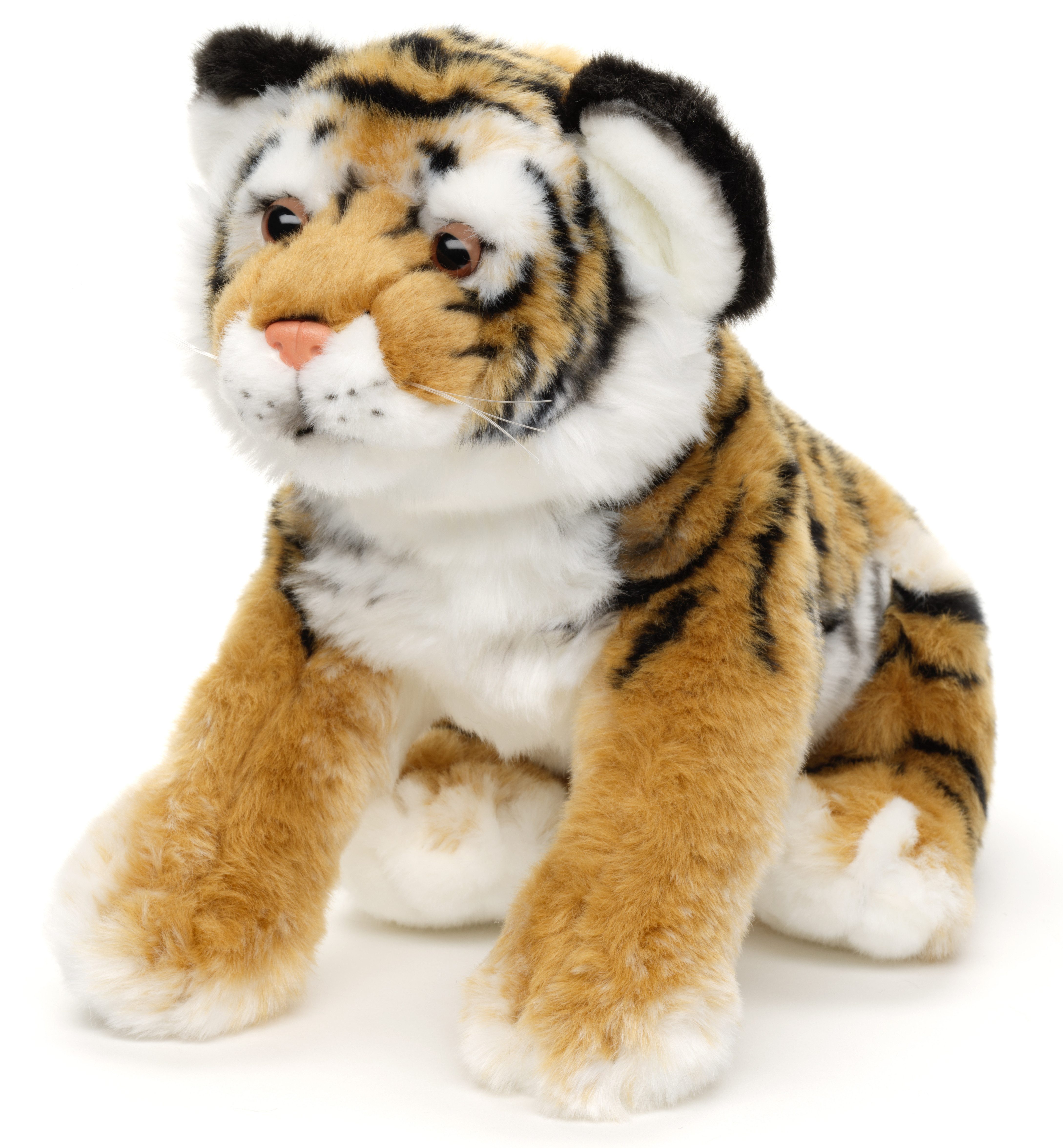 Uni-Toys Kuscheltier Tiger Junges, liegend - 33 cm (Длина) - Plüsch-Wildtier - Plüschtier, zu 100 % recyceltes Füllmaterial