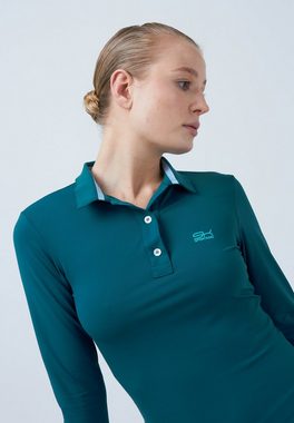 SPORTKIND Funktionsshirt Golf Langarm Poloshirt Damen & Mädchen petrol grün