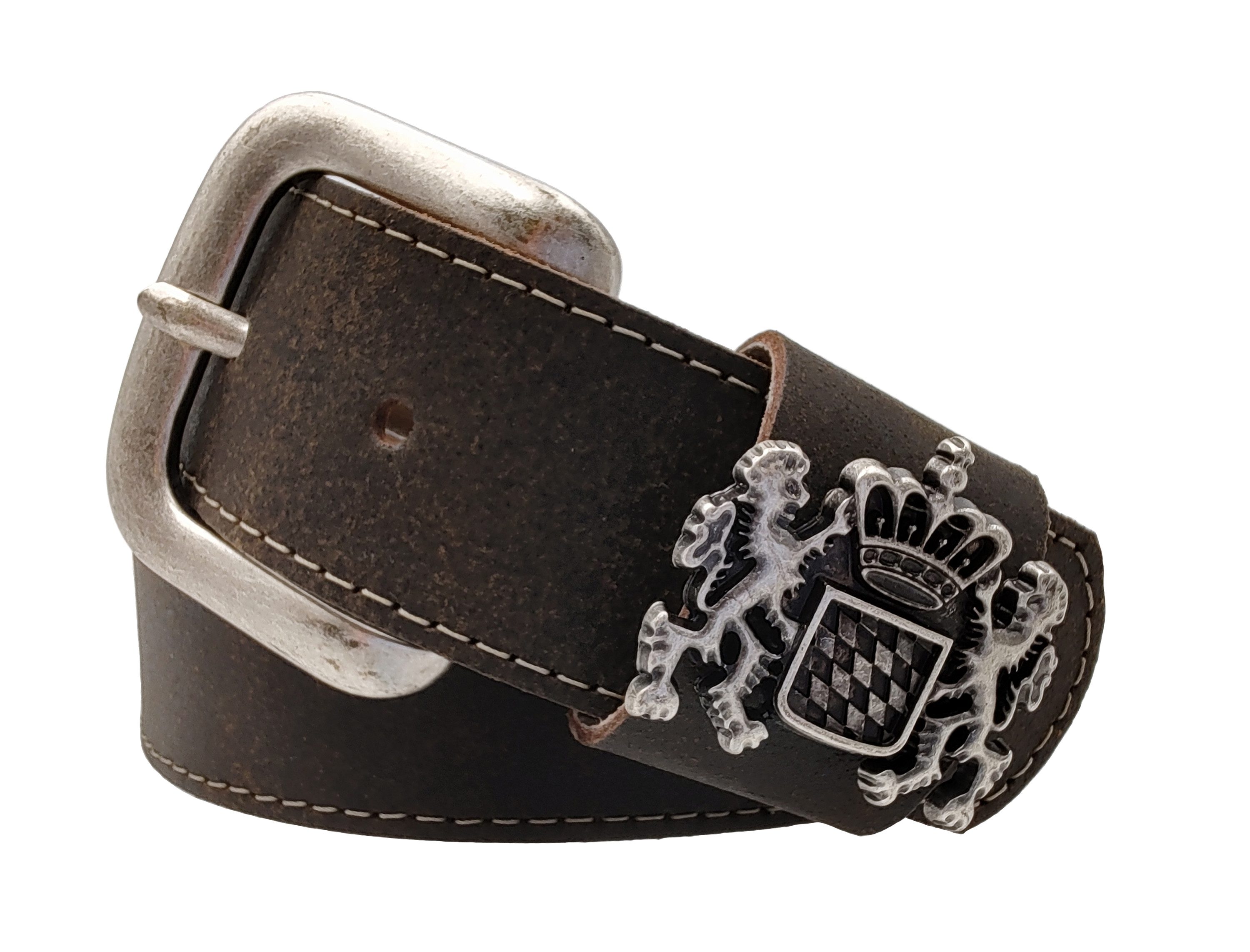 Der Trachtler Ledergürtel mit Trachten-Zierteil auf der Schlaufe MADE IN GE günstig online kaufen