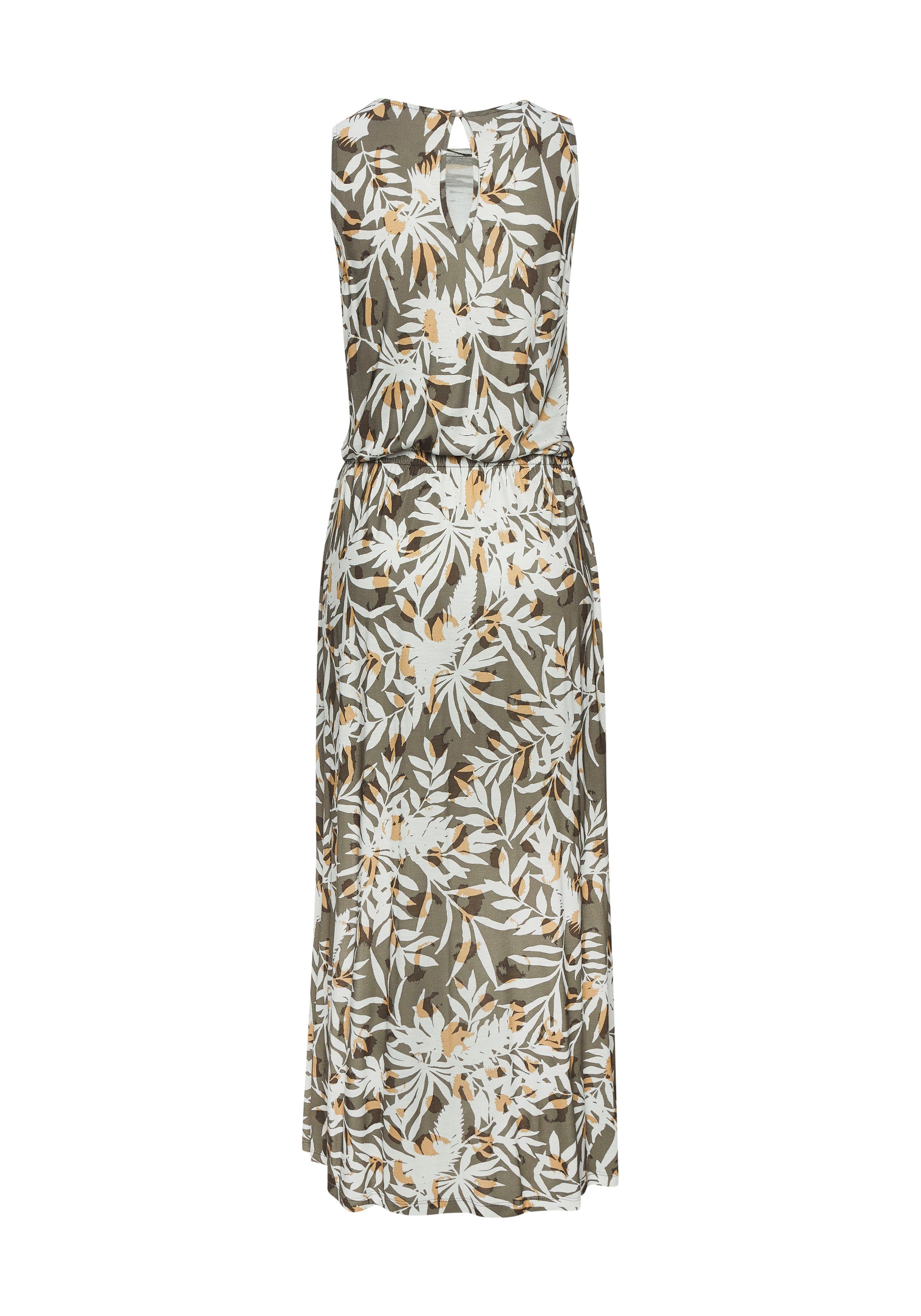 Vivance Maxikleid mit Alloverdruck, langes Sommerkleid mit Schlitz, Druckkleid