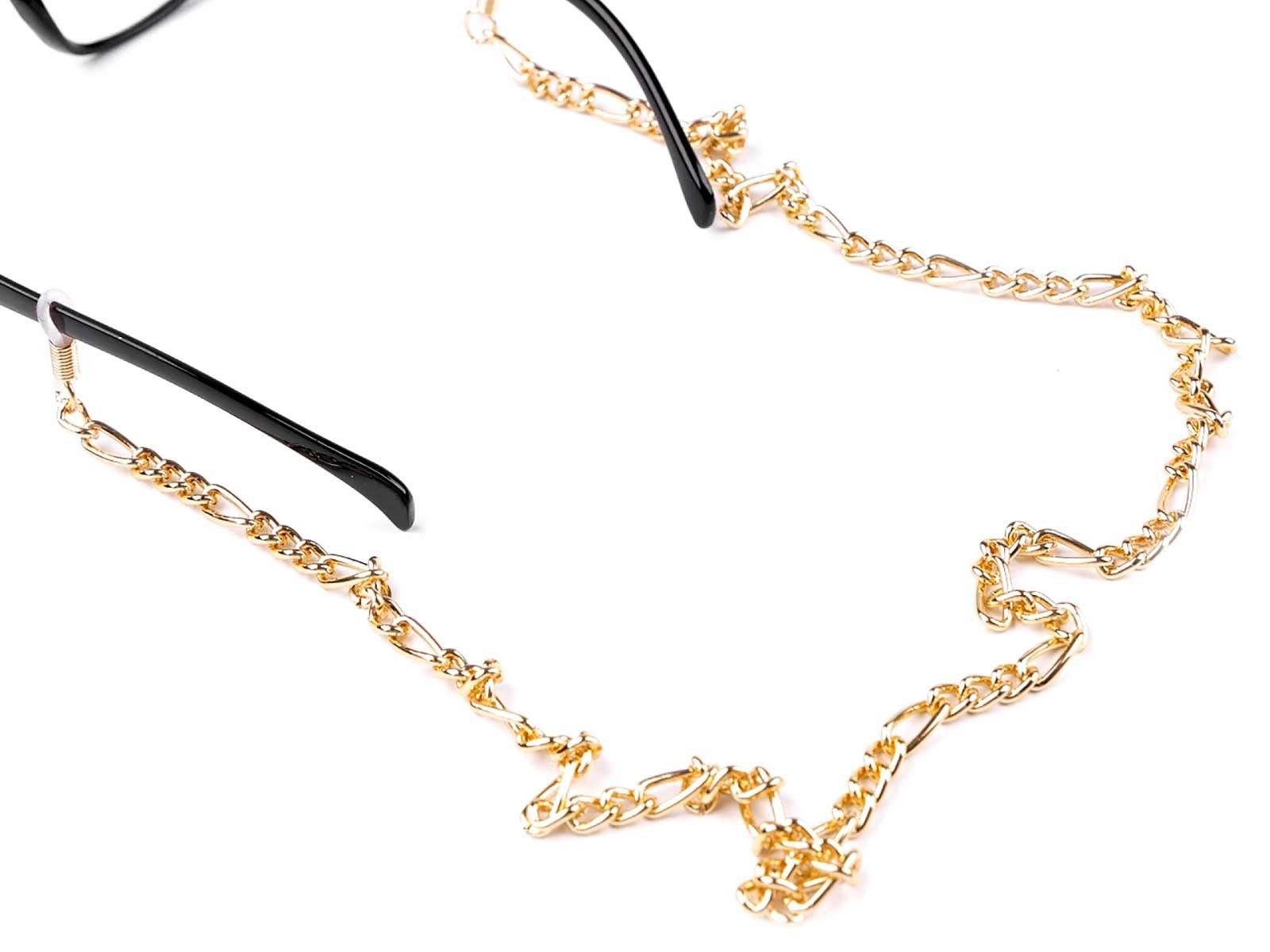 maDDma Brillenband 30 Gummischlaufen Ösen für Brillenband Brillenkette, schwarz gold
