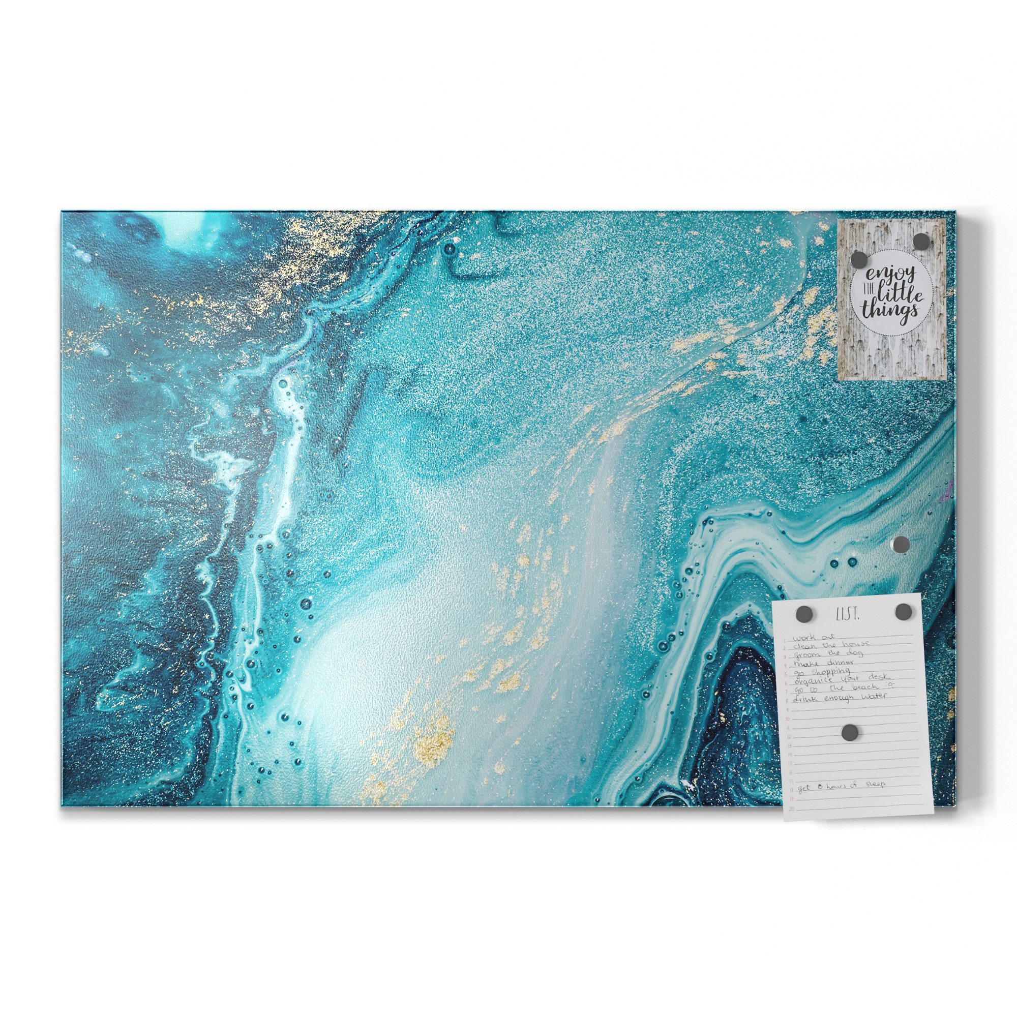 DEQORI Magnettafel 'Meer aus Marmor', Metall Whiteboard für alle Magnete, Magnetboard magnetisch