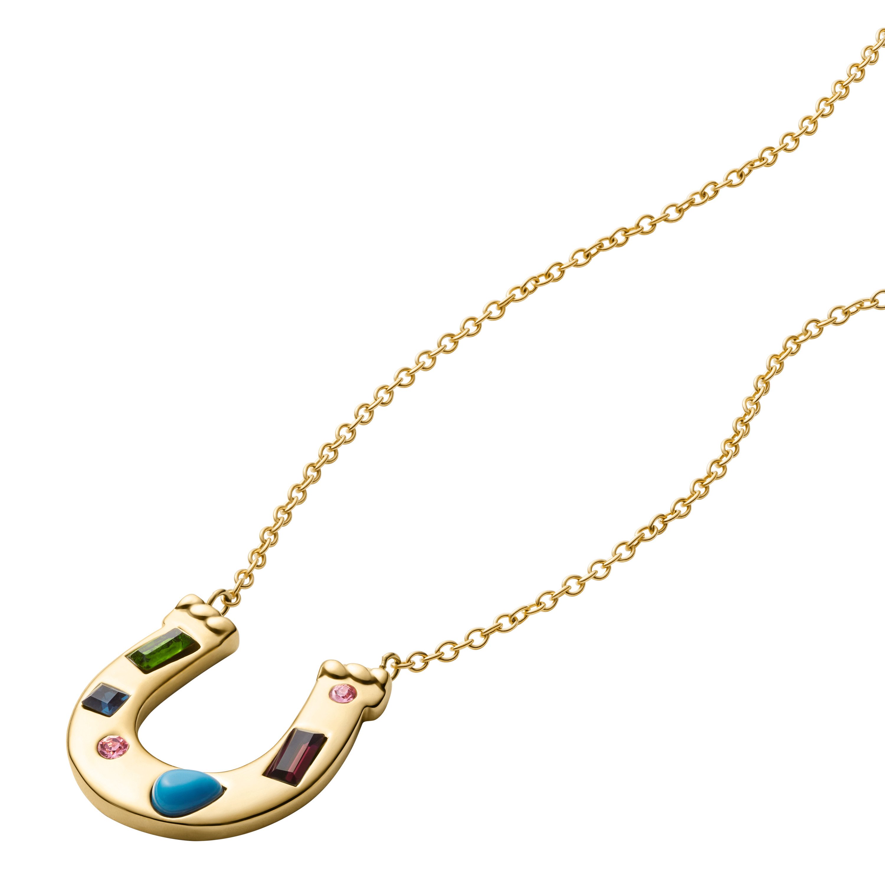 Fossil Kette mit Anhänger Schmuck Geschenk Edelstahl JEWELRY, mit Glasstein günstig online kaufen