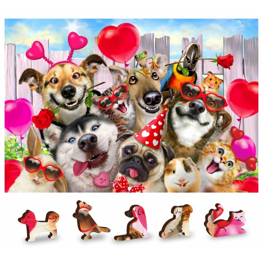 Wooden City Puzzle Holzpuzzle Party Time 2in1, 150 Teile ECO, Puzzleteile