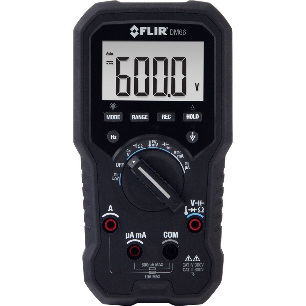 Flir Spannungsprüfer FLIR DM66 Hand-Multimeter digital CAT IV 300 V, CAT III 600 V, (DM66)