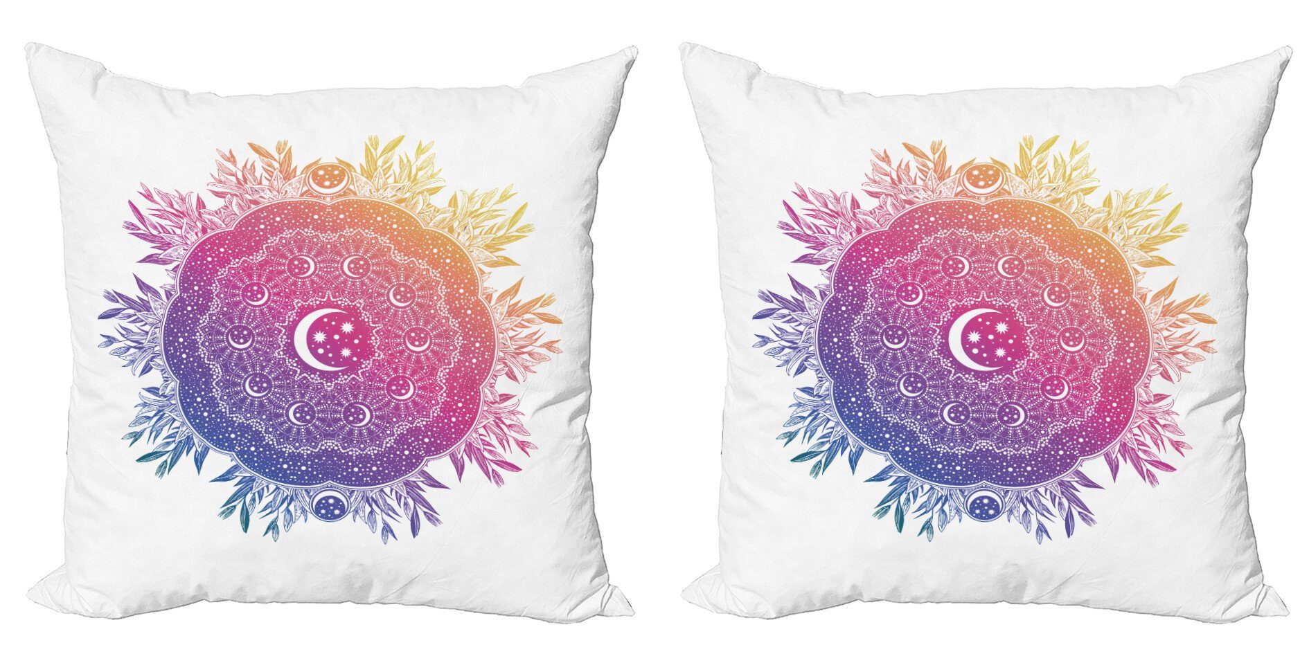 Kissenbezüge Modern Mandala Accent Galaxy Mond Stück), Digitaldruck, (2 Abakuhaus Aufwändige Raum Doppelseitiger