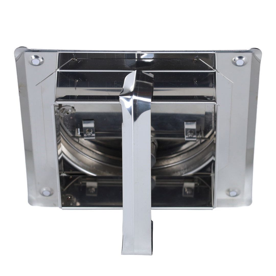 Subtiel Schornstein Zugregler Ø 150 mm, mit Montageplatte, 140 x 140 mm, Edelstahl