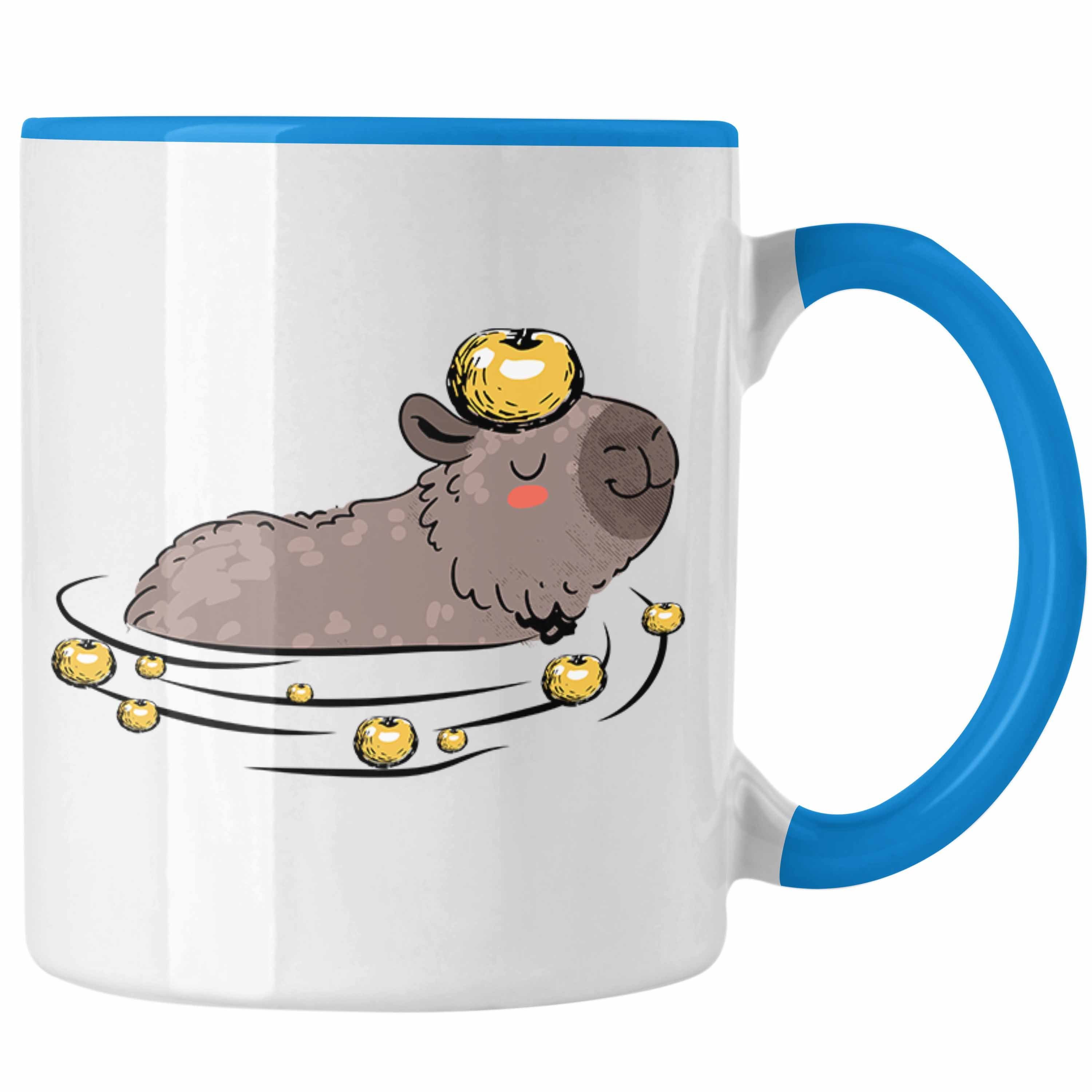 kolossal Trendation Tasse Tasse mit Blau Capybara Geschenk Capybara-Motiv Liebhaber für