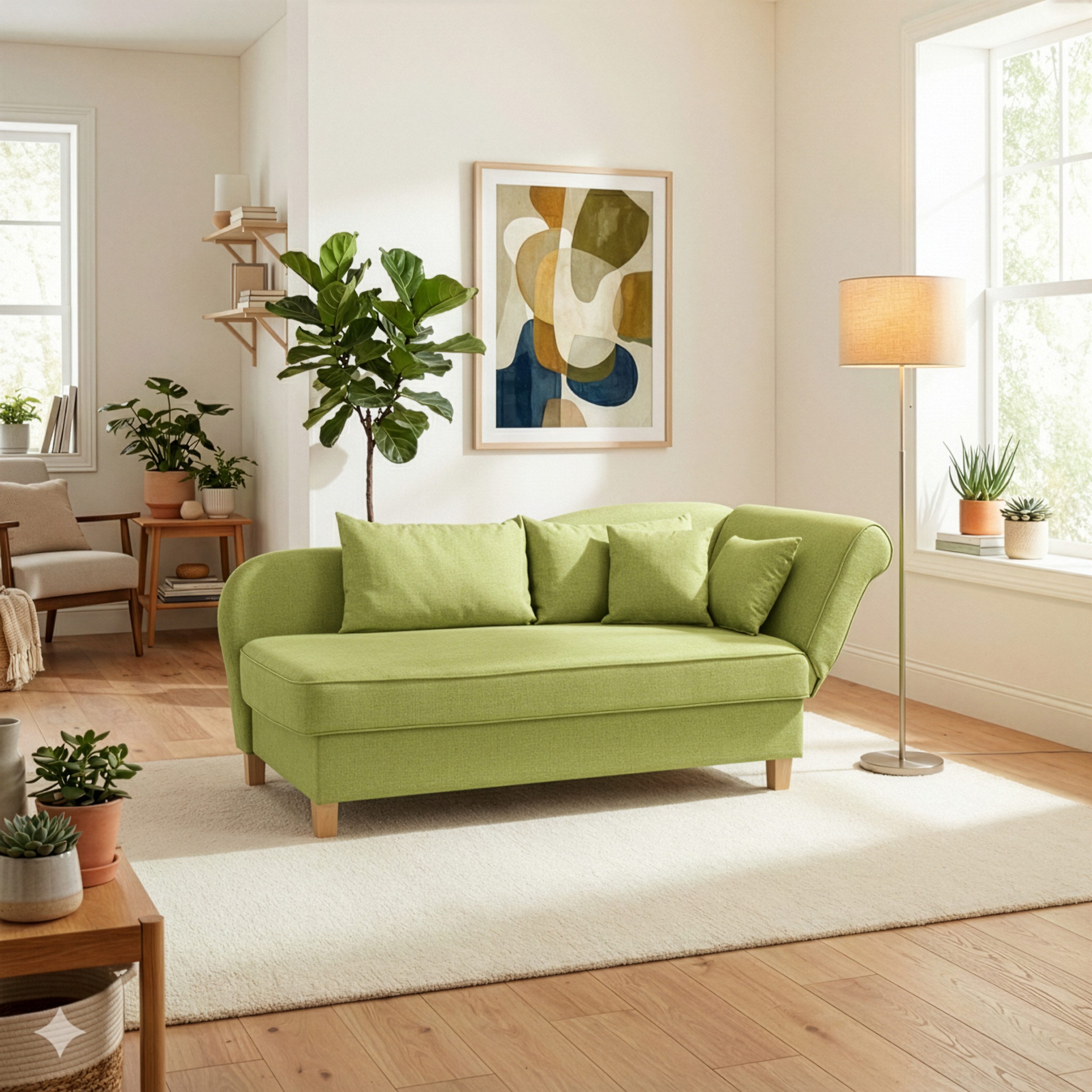 Max Winzer® Recamiere Selma, Recamiere Armteil rechts klappbar, Federkern, Bettkasten, Bettfunktion