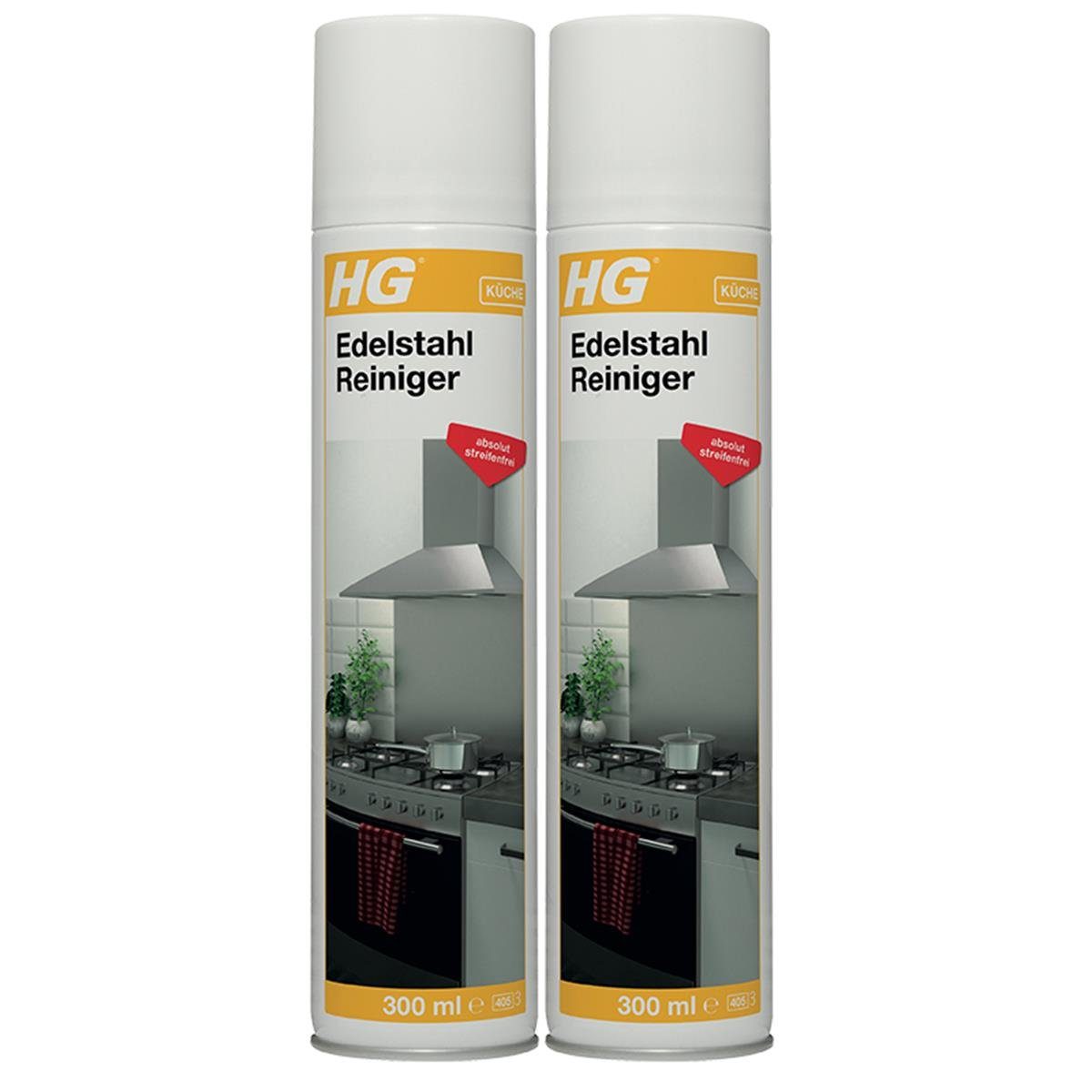 HG HG Edelstahl Reiniger 300ml - Gegen Fett, Schmutz und Fingerabdrücke (Küchenreiniger