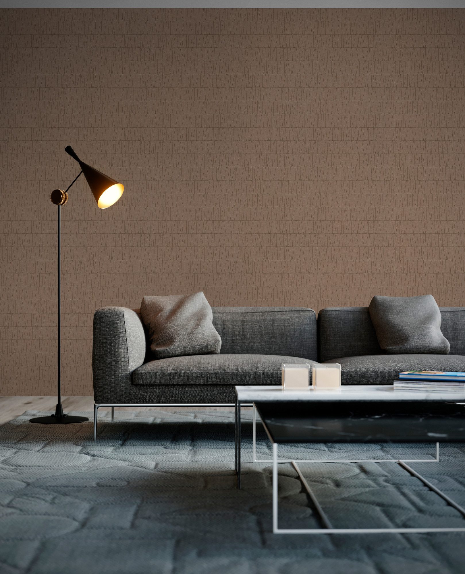 A.S. Création Vliestapete Jade 2 Grafik-Tapete Mustertapete Metallic-Effekt Dreiecke, strukturiert, glänzend, (1 St), Vliestapete geometrisch für Schlafzimmer Küche Wohnzimmer Grafik Flur