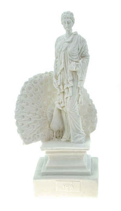 Kremers Schatzkiste Dekofigur Alabaster Deko Figur Hera mit Pfau 16 cm