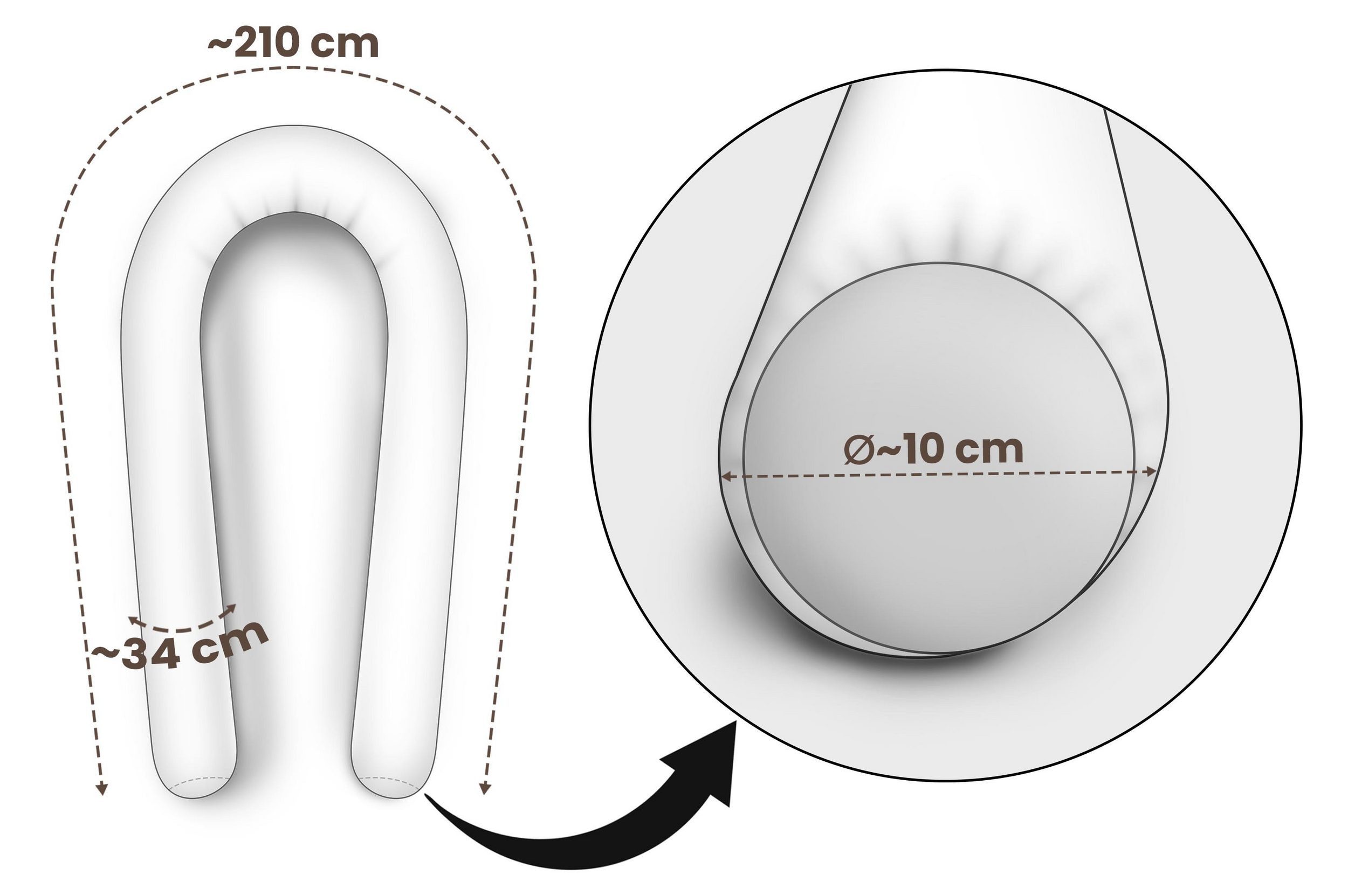 Amilian Nestchenschlange Bettschlange 210cm - Seitenschläferkissen - Nestschlangen, (Nestchenschlange für Kinderbett)