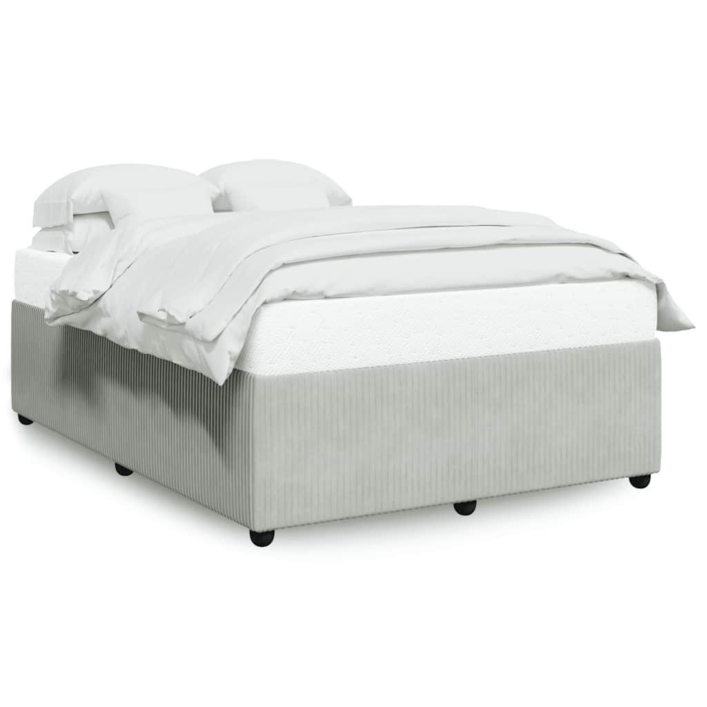 furnicato Bettgestell Samtbett Hellgrau 200x140x46 cm mit Massivholzfüßen (1-tlg), Schlafzimmer-Gestell mit Lattenrost und stabilen Massivholzfüßen