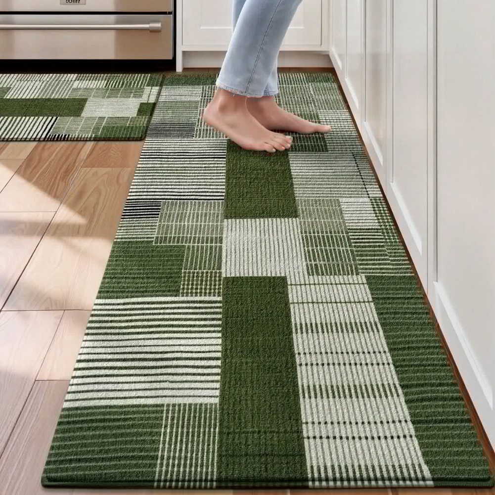 FANNOU Küchenläufer Teppich Läufer Küche, Rutschfest, Schmutzabweisend, Absorbierend, Küchenteppich für Küchen, Flur