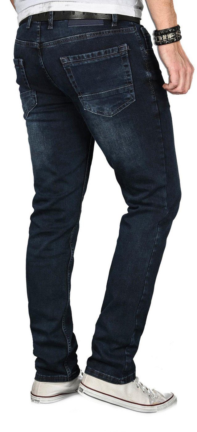 ASGenova Straight-Jeans nachtblau Salvarini mit Alessandro Elasthan Stretch