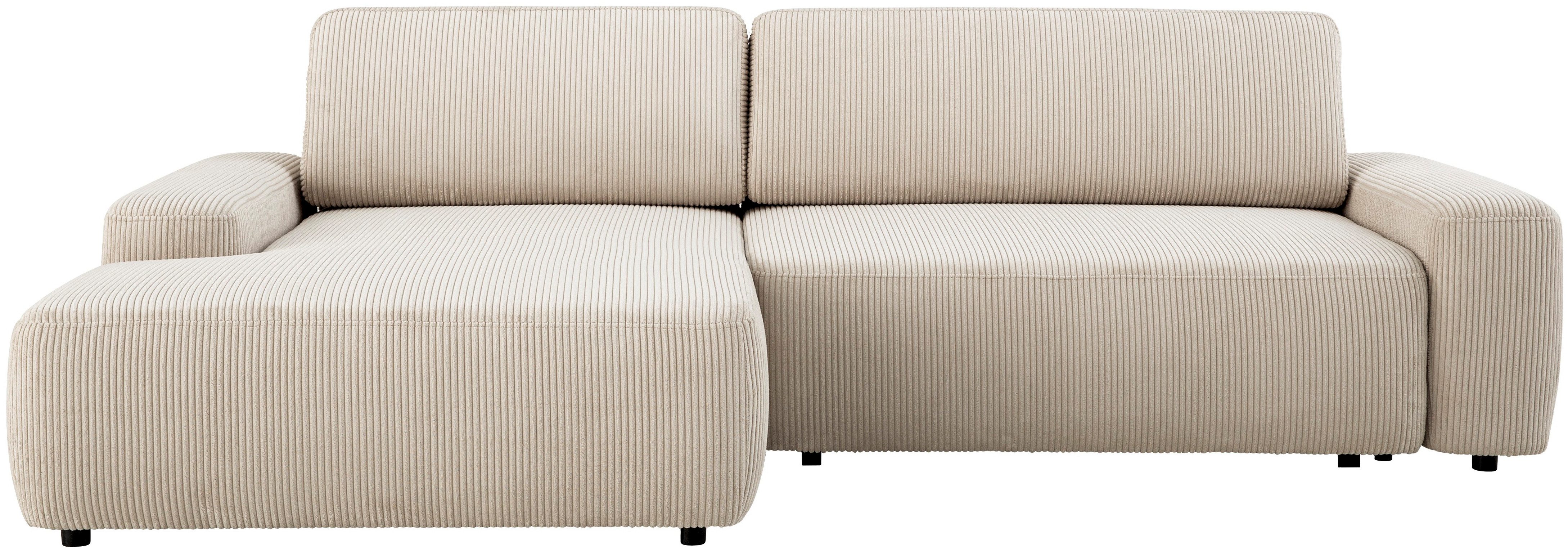 INOSIGN Ecksofa "TORGE (264cm), Schlafsofa in Cord, Samtvelours o Struktur günstig online kaufen