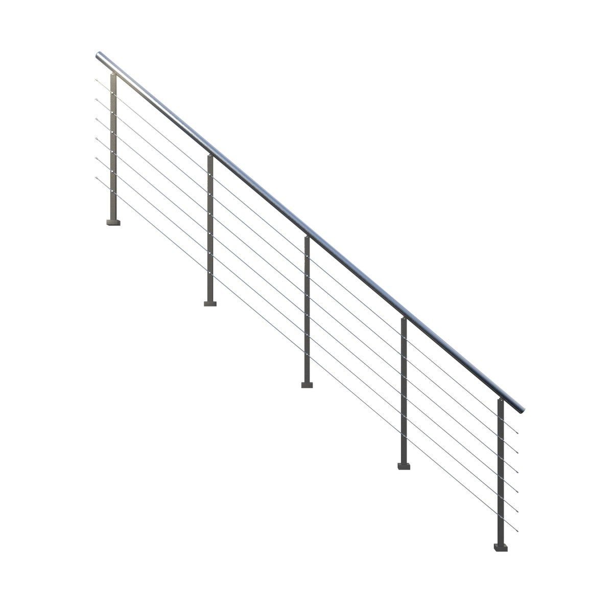 Starwood Treppengeländer Metallgeländer Flex-Auftrittmontage (auf Stufen)-13 Stufen