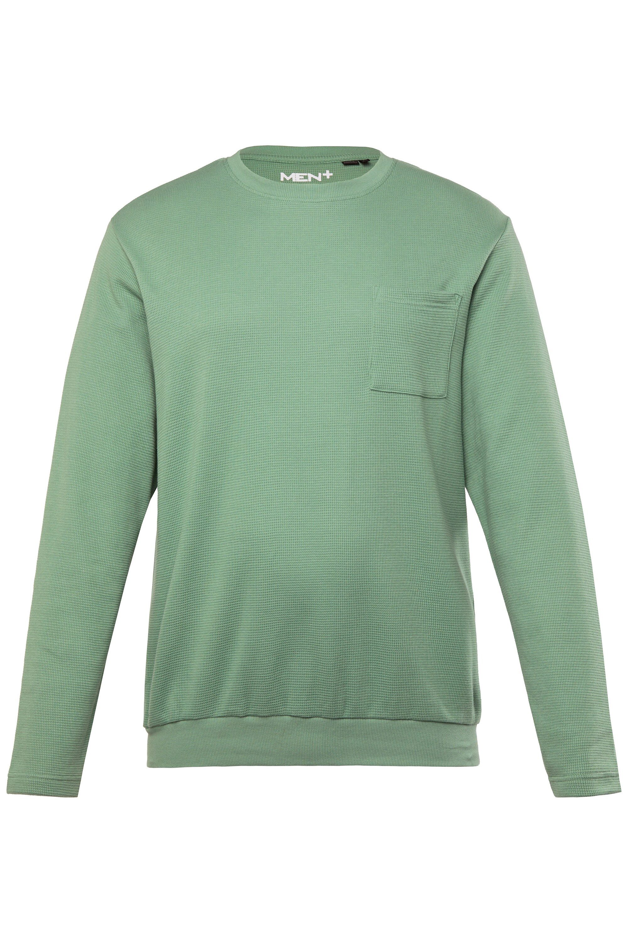 Men Plus T-Shirt Langarmshirt Waffelstruktur Bauchfit Rundhals günstig online kaufen