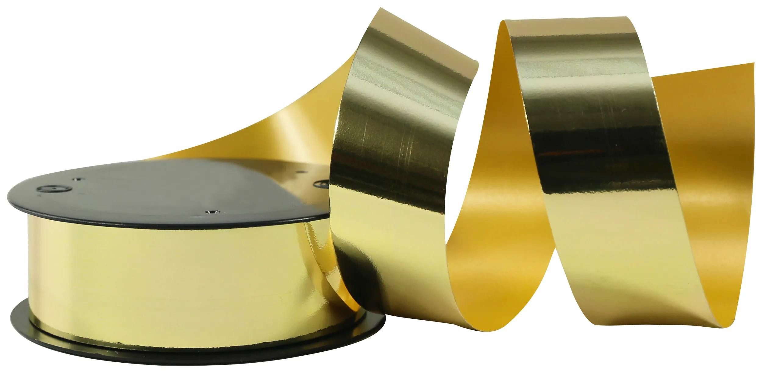 CLAIREFONTAINE Geschenkband Set 8 Spulen Geschenkbänder Metallic-Effekt 10mx25mm Gold 616175C, Geschenkband