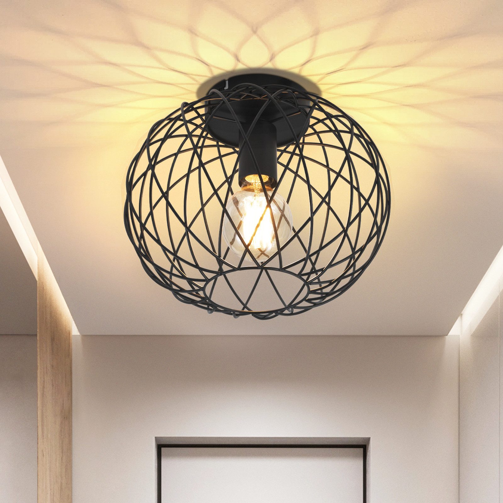 ZMH Deckenleuchte Schwarz Vintage E27 Retro Deckenlampe für Gang Korride Ma günstig online kaufen