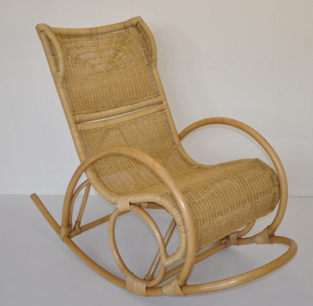 Rattani Schaukelstuhl Rattan Schaukelstuhl Moro Rocking Chair honig