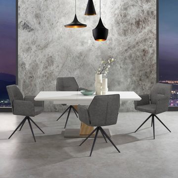 Places of Style Esszimmerstuhl Ozias (2 St), Sitz und Rücken gepolstert, Gestell aus Metall schwarz, Sitzhöhe 50 cm