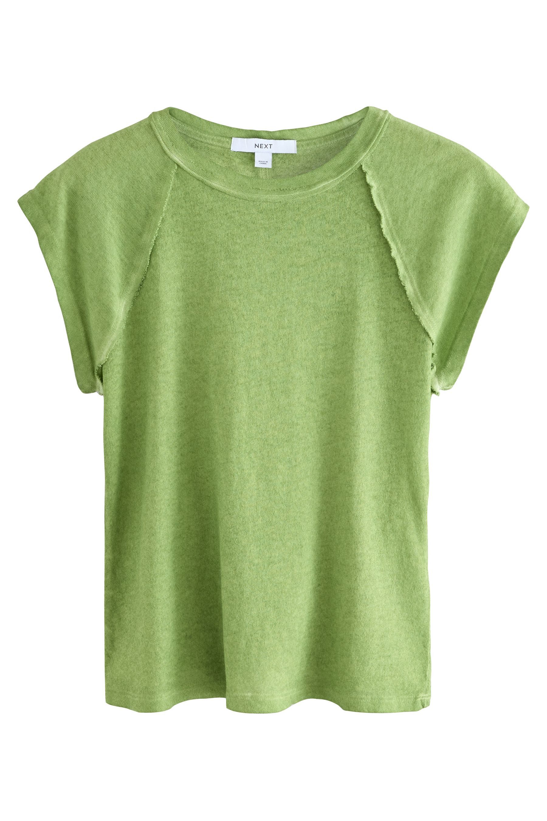 Next Shirttop Gewaschenes T-Shirt mit offenen Saumdetails (1-tlg) günstig online kaufen