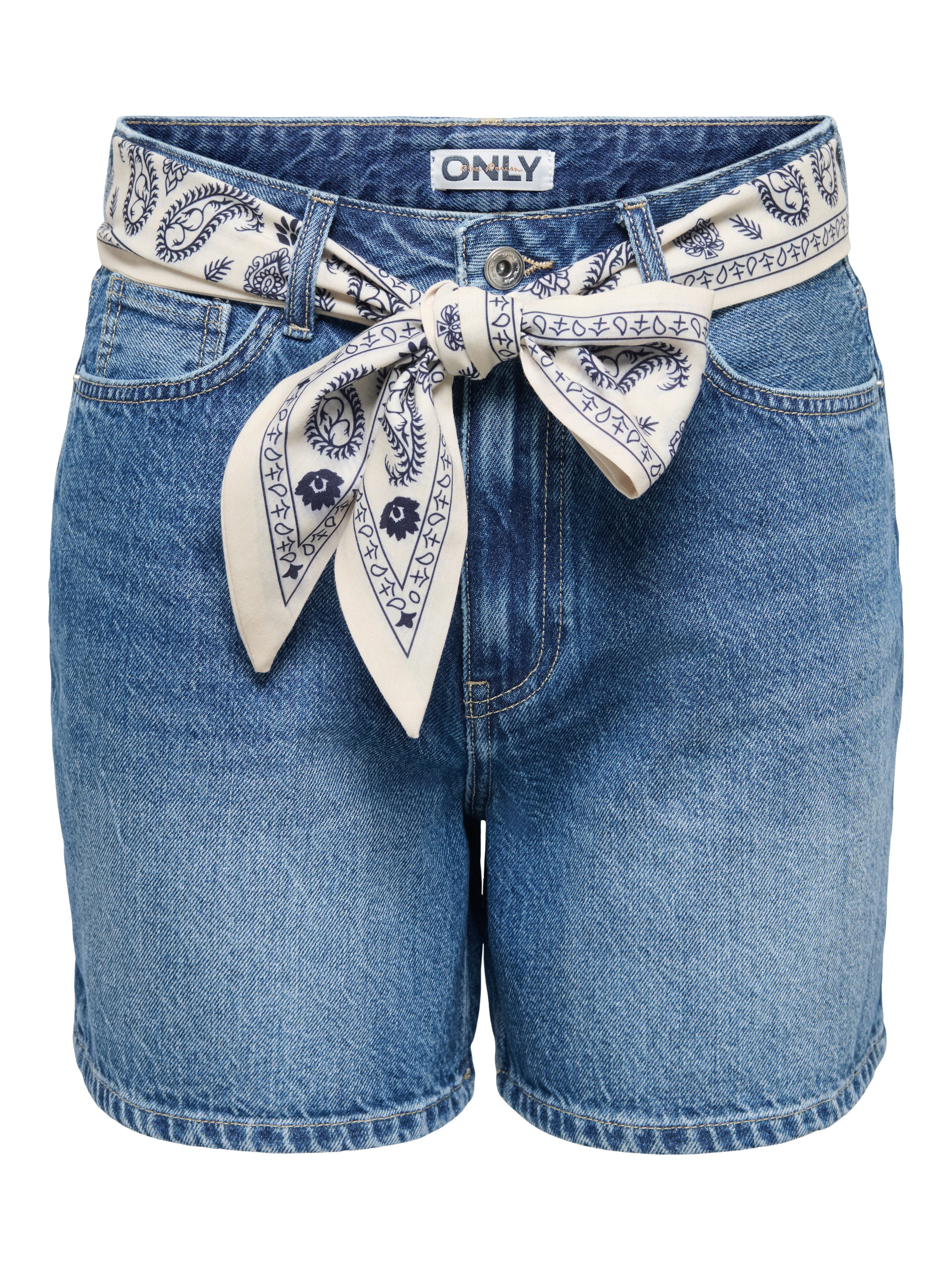 ONLY Jeansshorts ONLJOSE HW SCARF DNM SHORTS AZG Baumwolle, regular fit, high waist