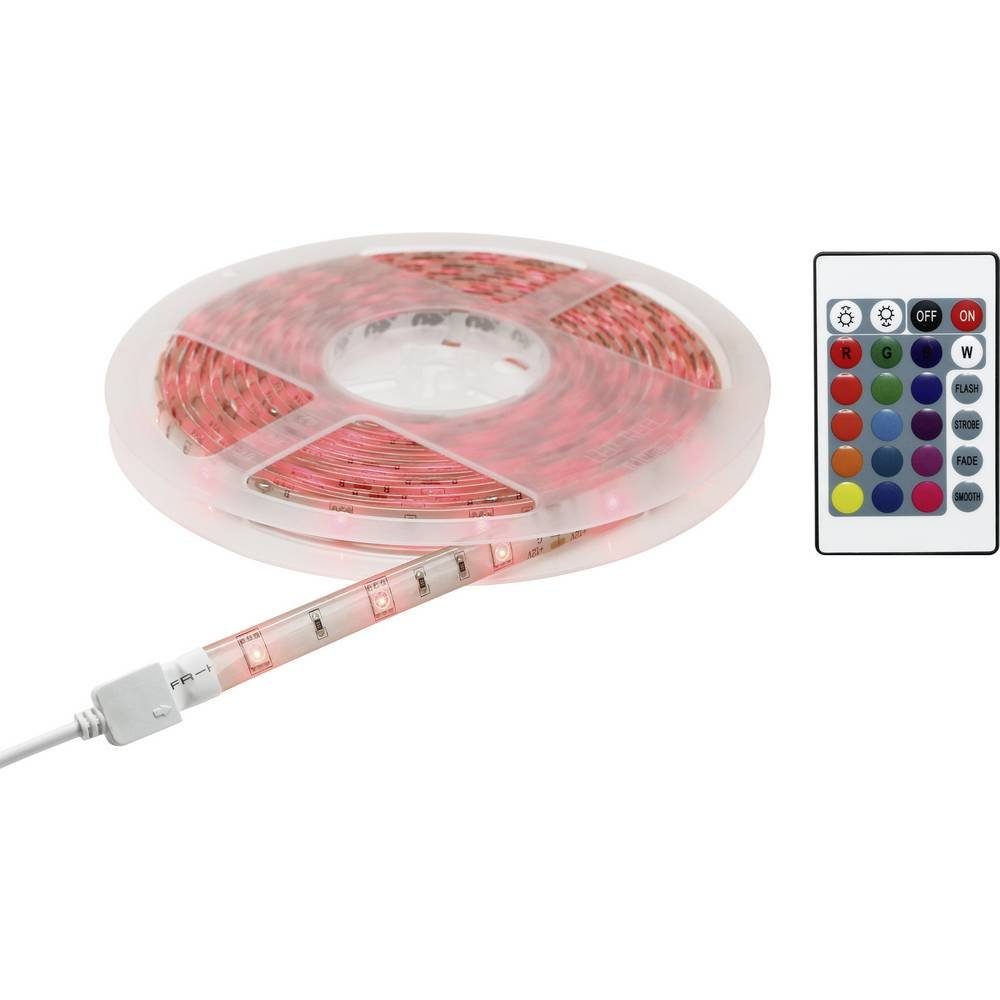 Sygonix LED Stripe LED-Flex-Stripe RGB SY-5224780, kürzbar, dimmbar, flexibel, mit Fernbedienung, selbstklebend