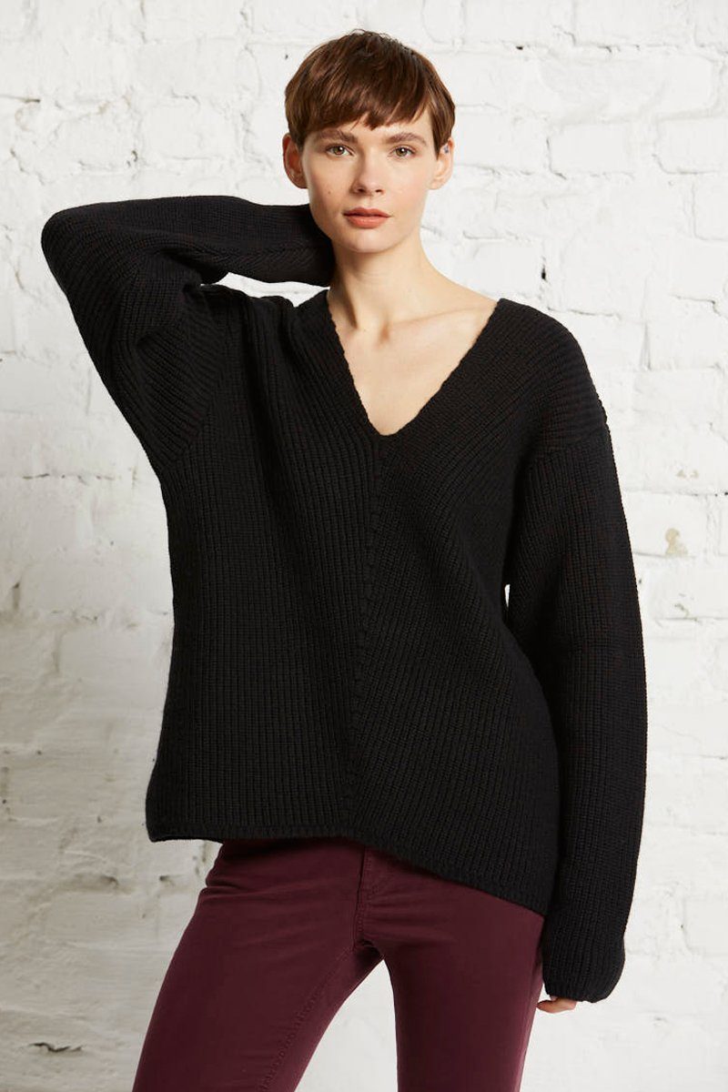 wunderwerk Wollpullover V-neck o shape light rib