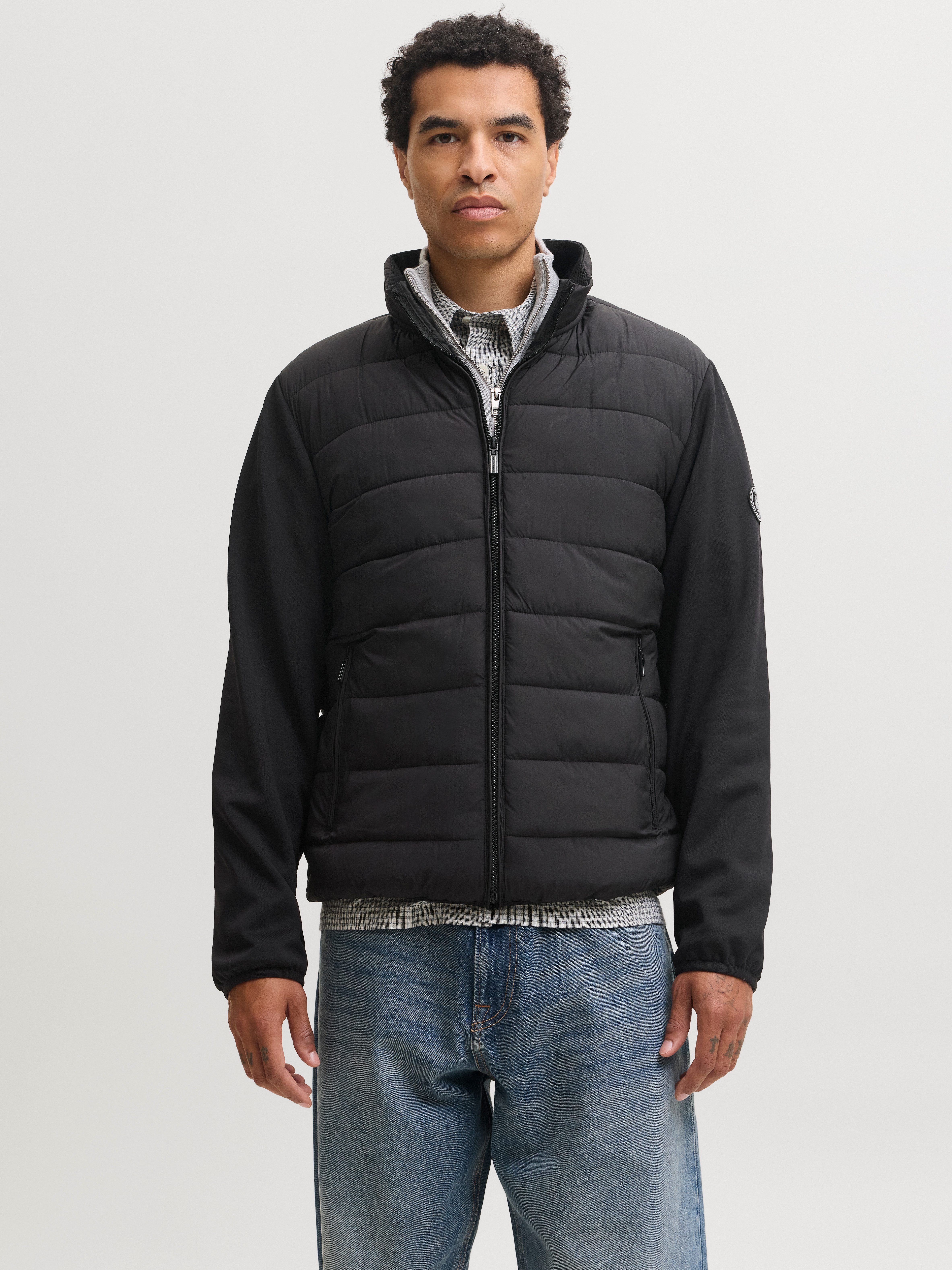 Jack & Jones Steppjacke JJETATE HYBRID JACKET Kunstfaser, regular fit